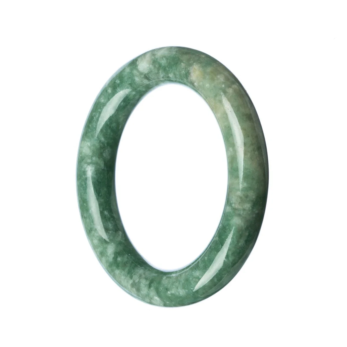 Certified Grade A Green Burmese Jade Bangle Bracelet - 57mm Round - Image 2