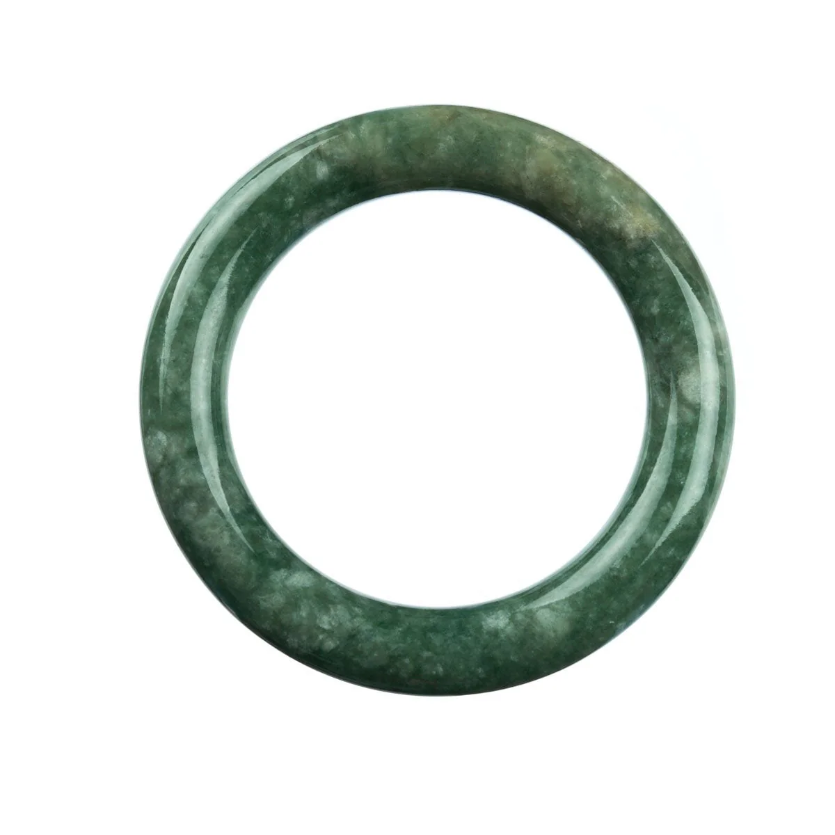 Certified Grade A Green Burmese Jade Bangle Bracelet - 57mm Round - Image 3