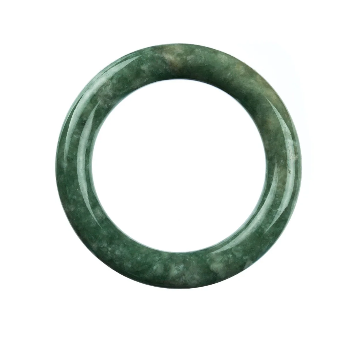 Certified Grade A Green Burmese Jade Bangle Bracelet - 57mm Round - Image 4