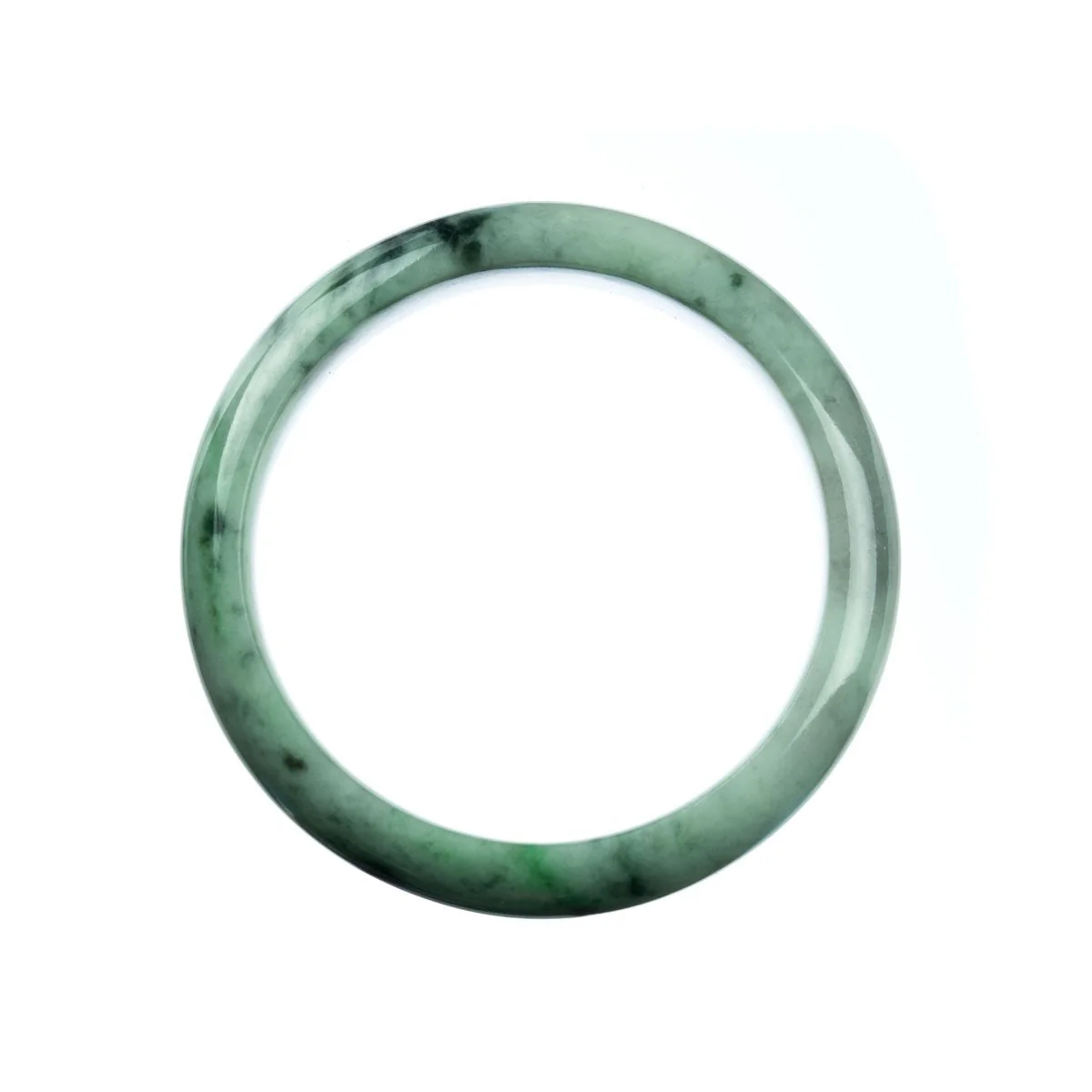 Genuine Type A Green Traditional Jade Bracelet - 59mm Half Moon - Image 3