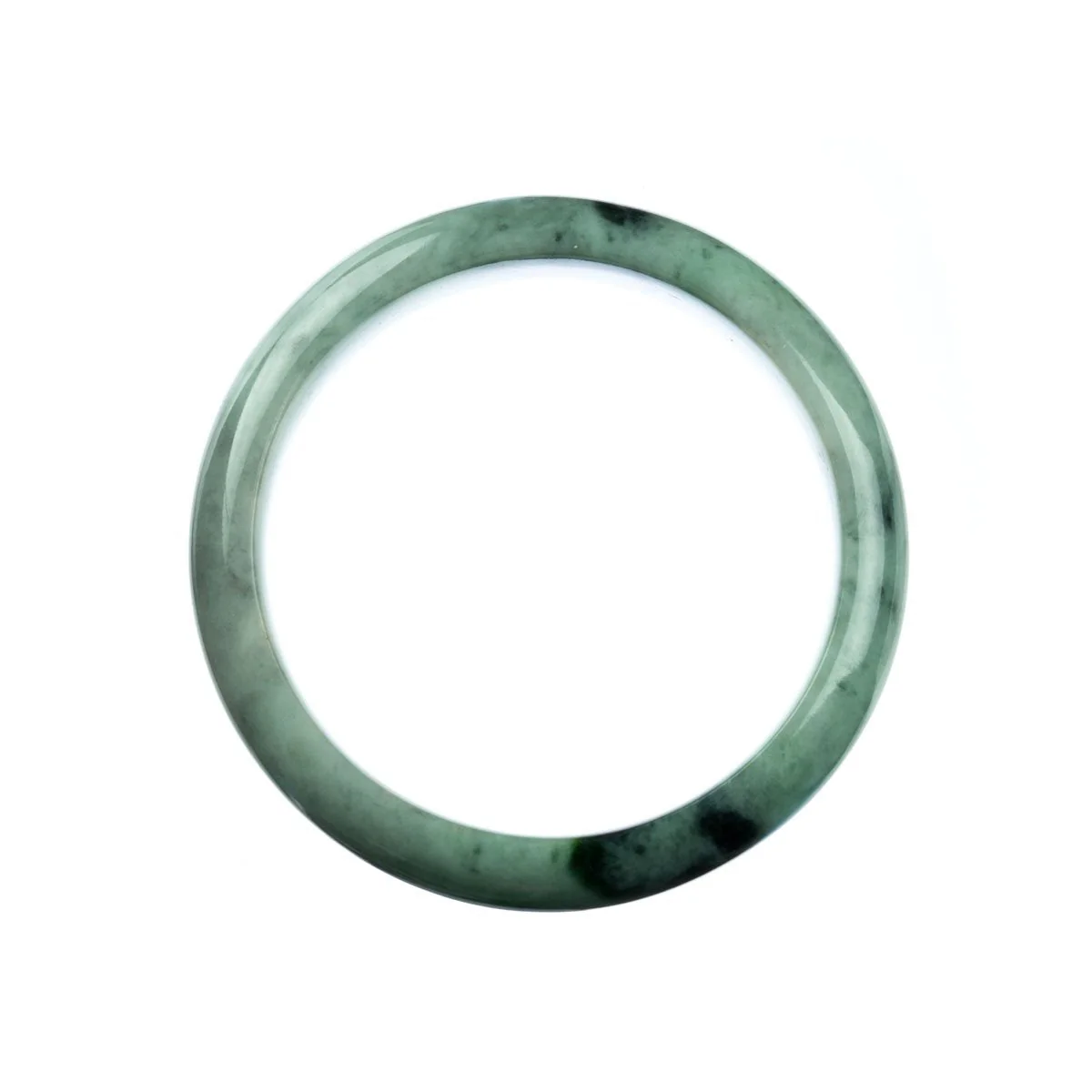 Genuine Type A Green Traditional Jade Bracelet - 59mm Half Moon - Image 4