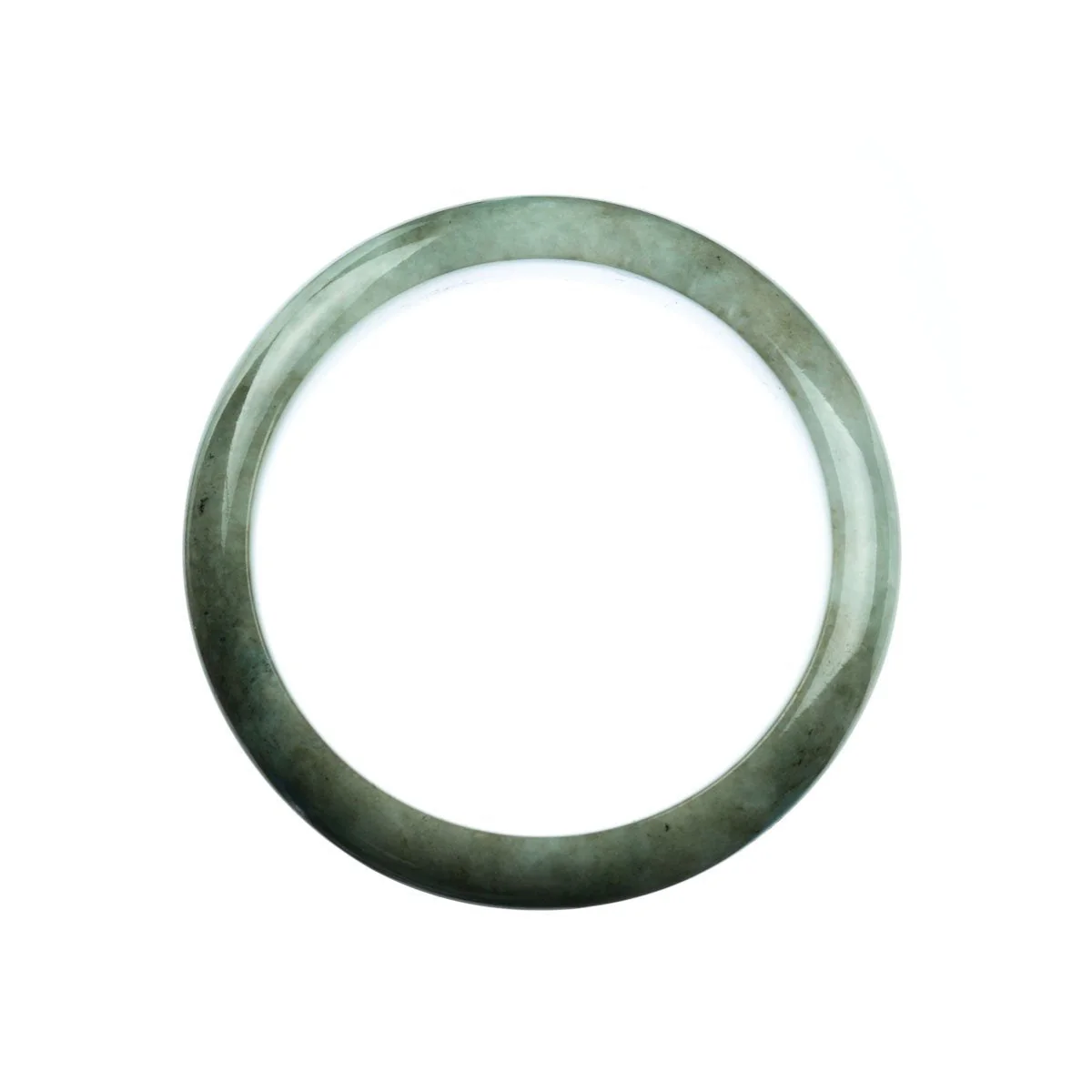Genuine Grade A Green Burmese Jade Bracelet - 59mm Half Moon - Image 4