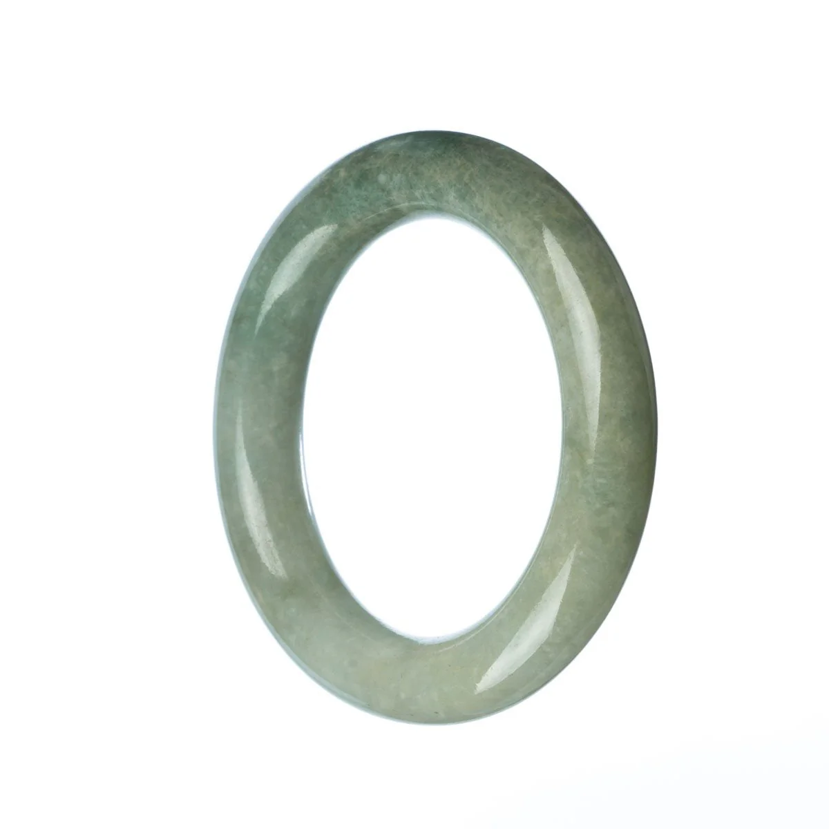 Genuine Grade A Green Burma Jade Bangle - 54mm Round - Image 2