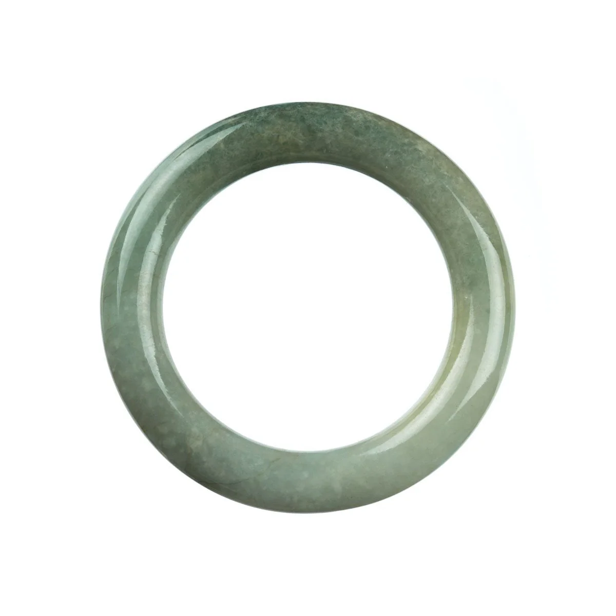 Genuine Grade A Green Burma Jade Bangle - 54mm Round - Image 3