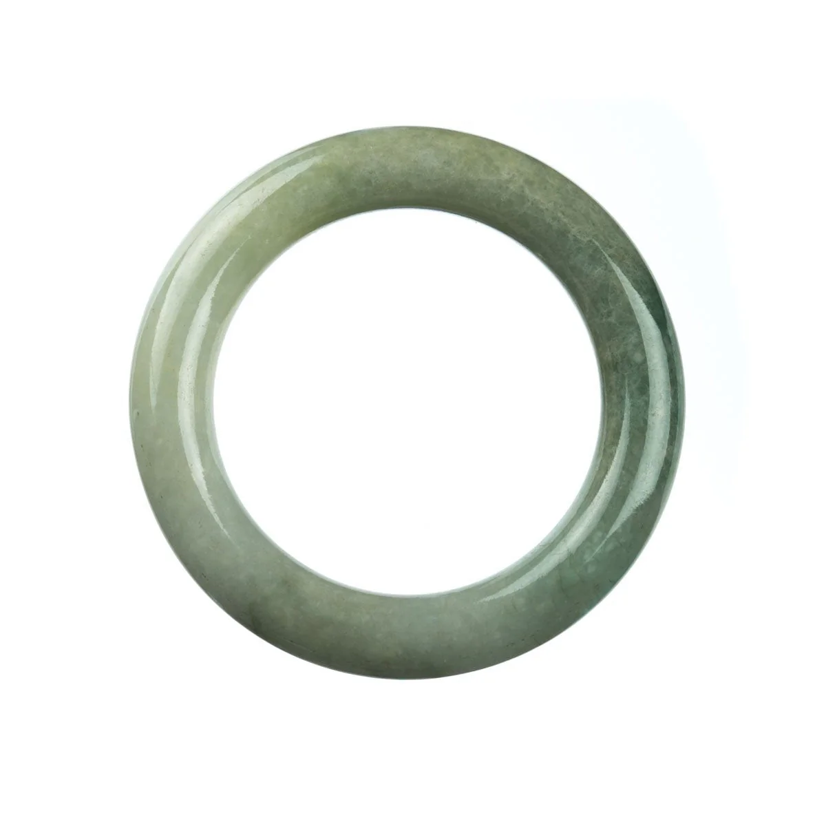 Genuine Grade A Green Burma Jade Bangle - 54mm Round - Image 4