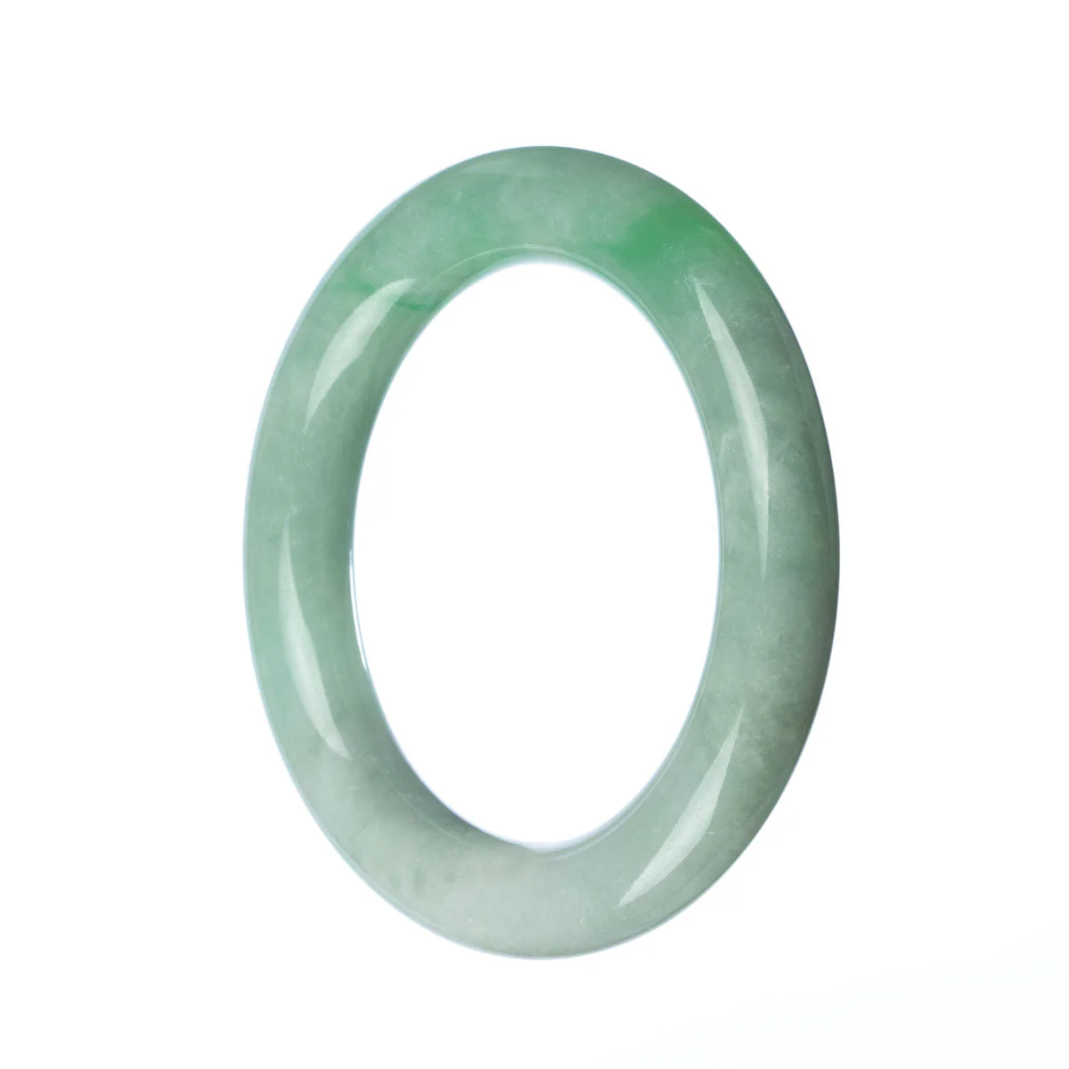 Genuine Grade A Green Jade Bangle Bracelet - 58mm Round