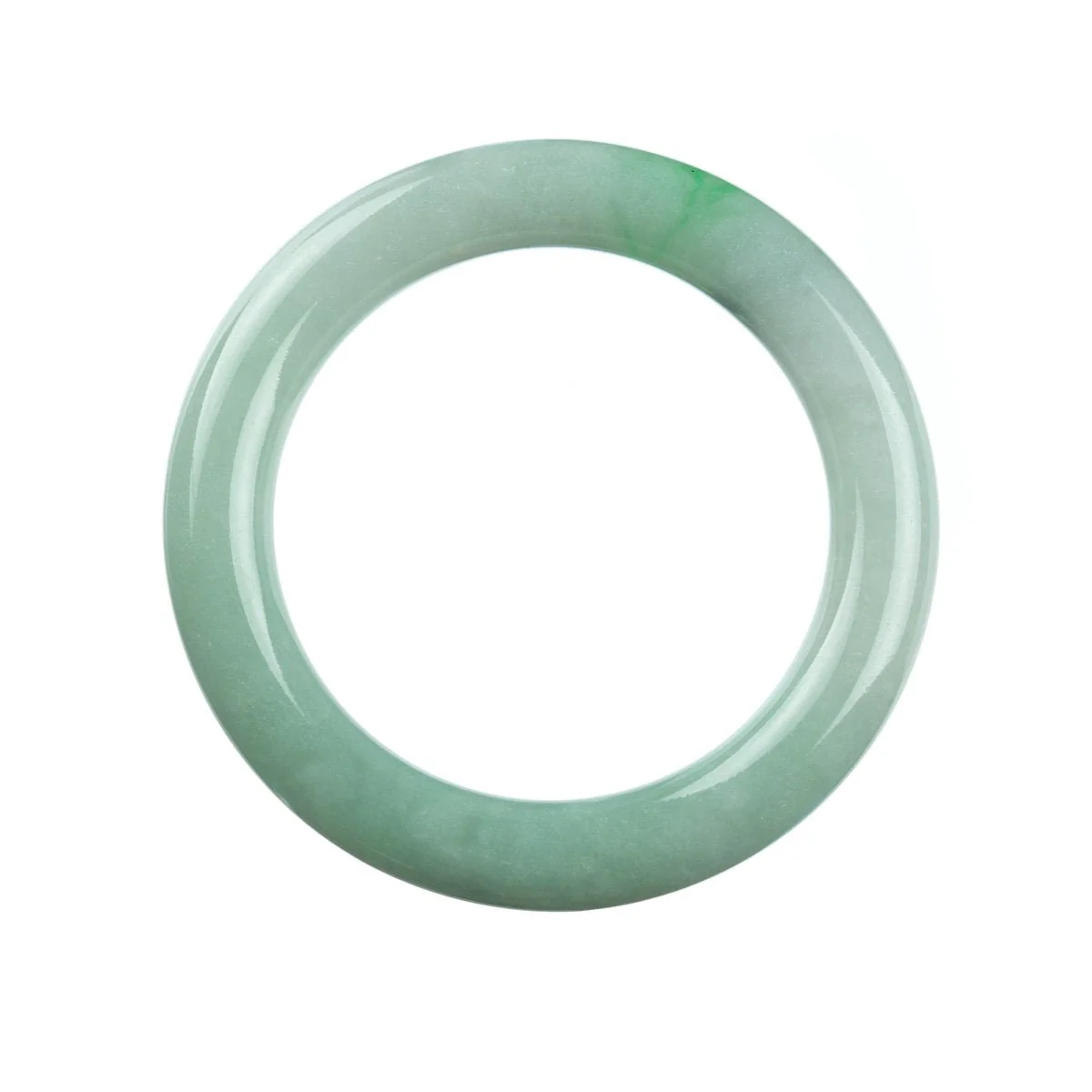 Genuine Natural Green Jadeite Jade Bangle Bracelet - 58mm Round - Image 3