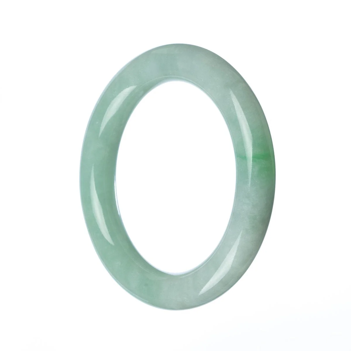 Genuine Natural Green Jadeite Jade Bangle Bracelet - 58mm Round - Image 4