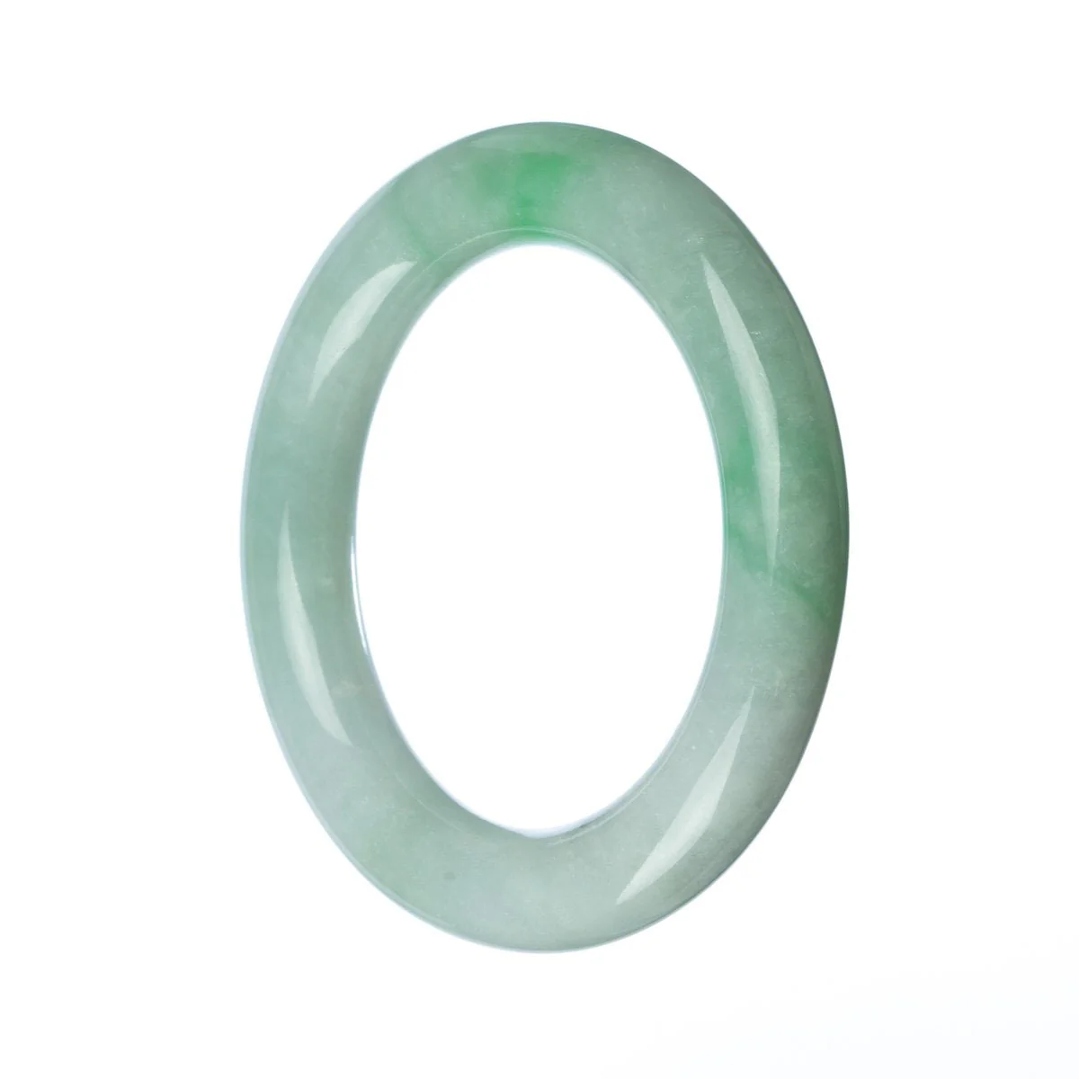 Genuine Type A Green Jadeite Jade Bangle Bracelet - 58mm Round - Image 3