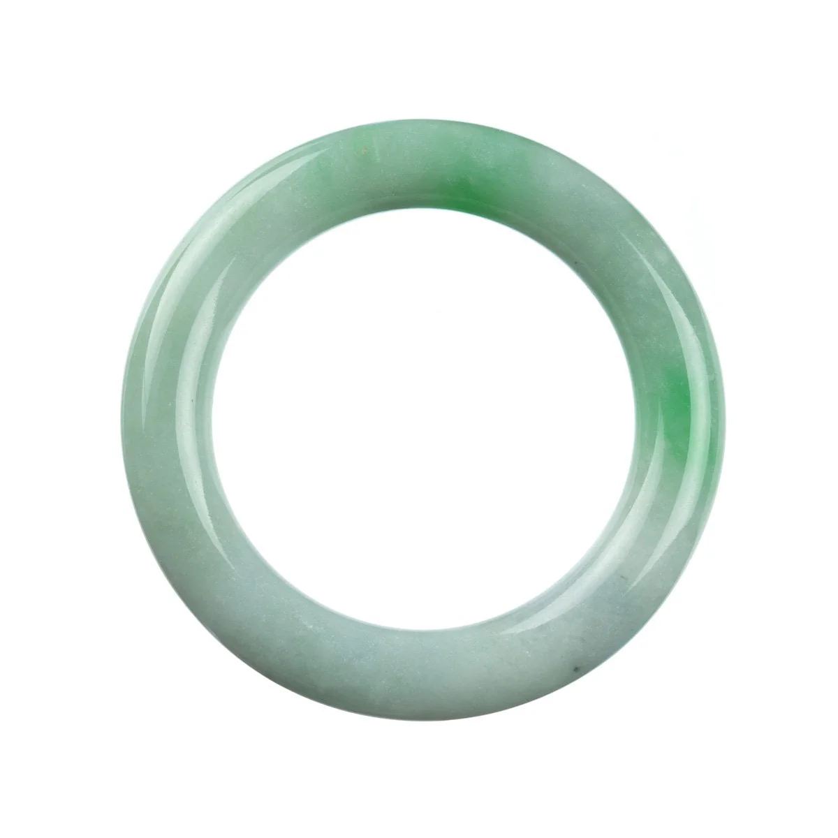 Genuine Type A Green Jadeite Jade Bangle Bracelet - 58mm Round - Image 4