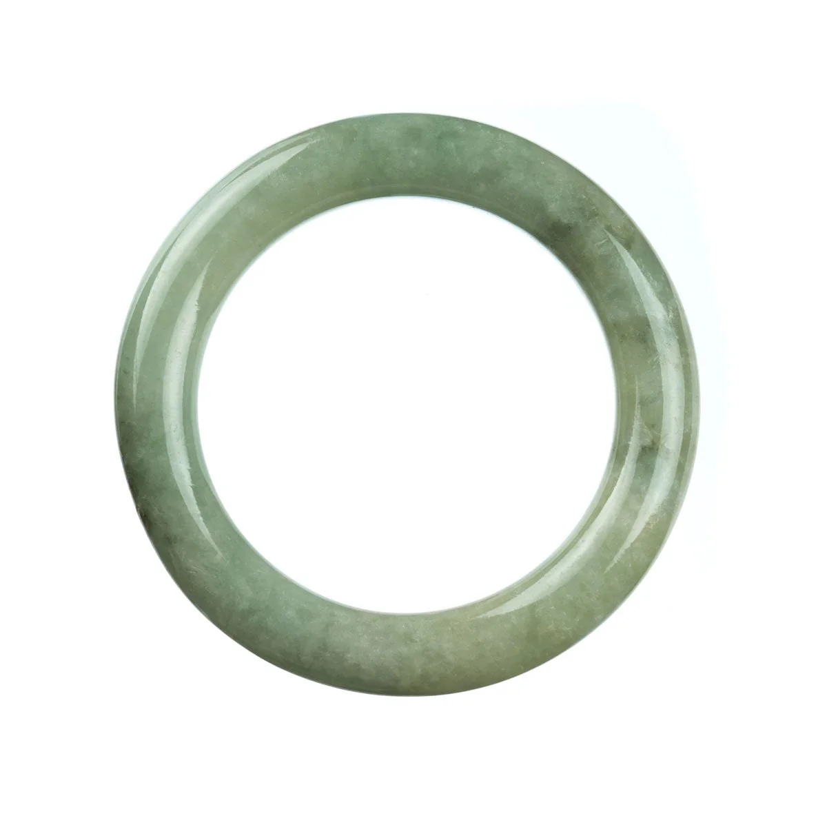 Authentic Grade A Green Burmese Jade Bangle - 58mm Round - Image 4