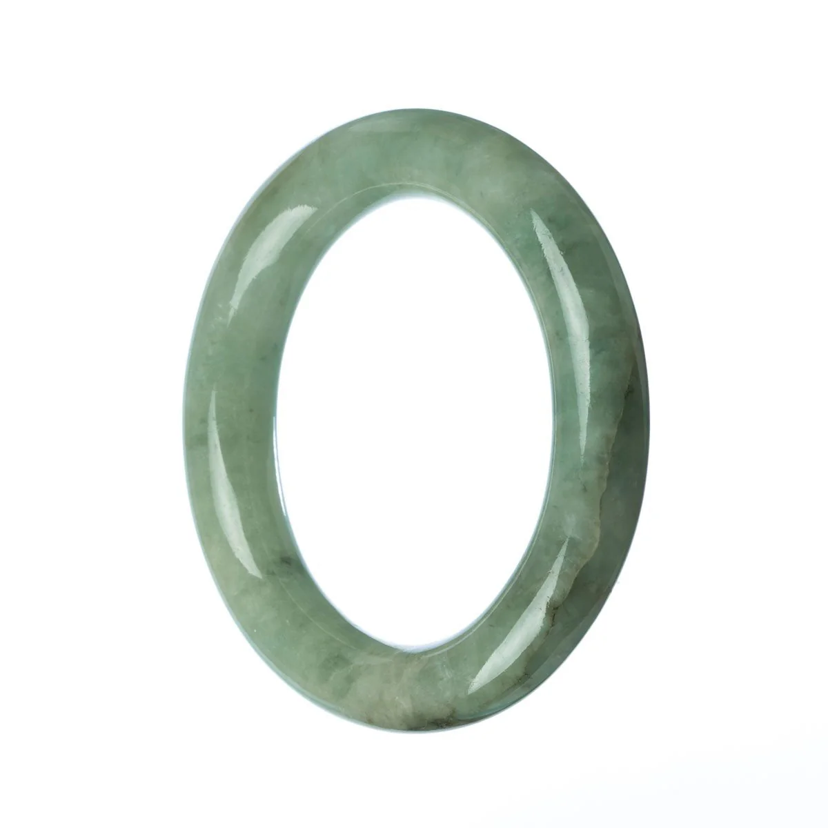 Real Grade A Green Traditional Jade Bangle Bracelet - 58mm Round - Image 2