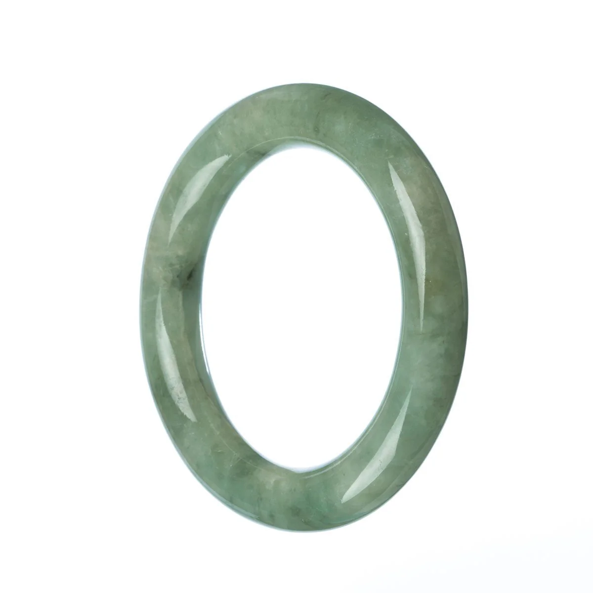 Real Grade A Green Traditional Jade Bangle Bracelet - 58mm Round - Image 3