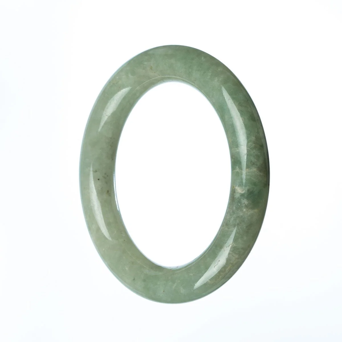 Authentic Grade A Green Jadeite Bracelet - 58mm Round - Image 2