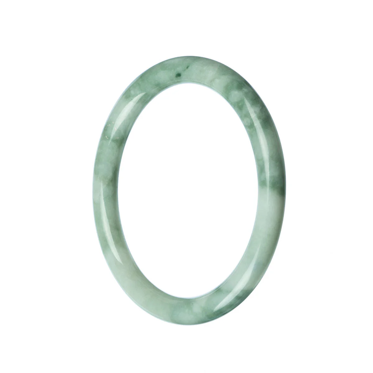 Genuine Natural Green Burmese Jade Bangle Bracelet - 62mm Petite Round