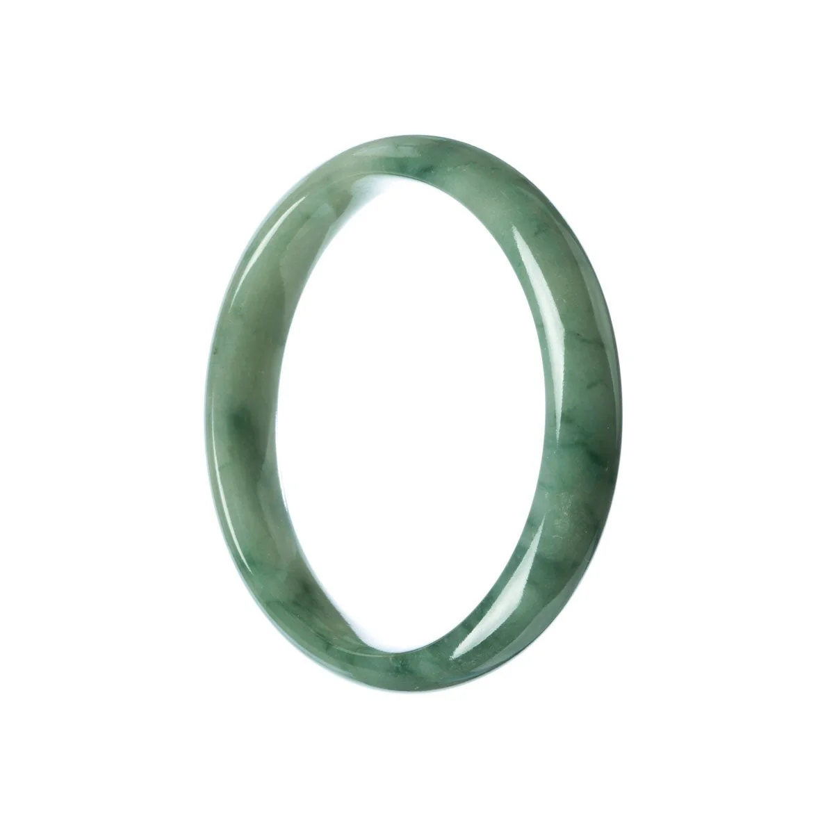 Authentic Grade A Green Jadeite Bangle Bracelet - 59mm Half Moon - Image 3