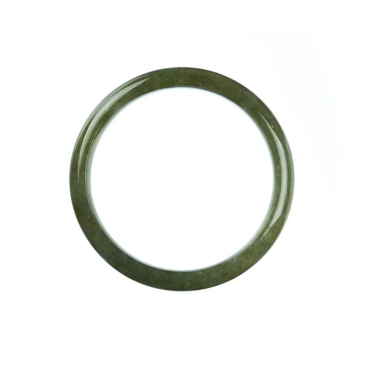 Genuine Grade A Green Jadeite Bracelet - 57mm Half Moon - Image 3