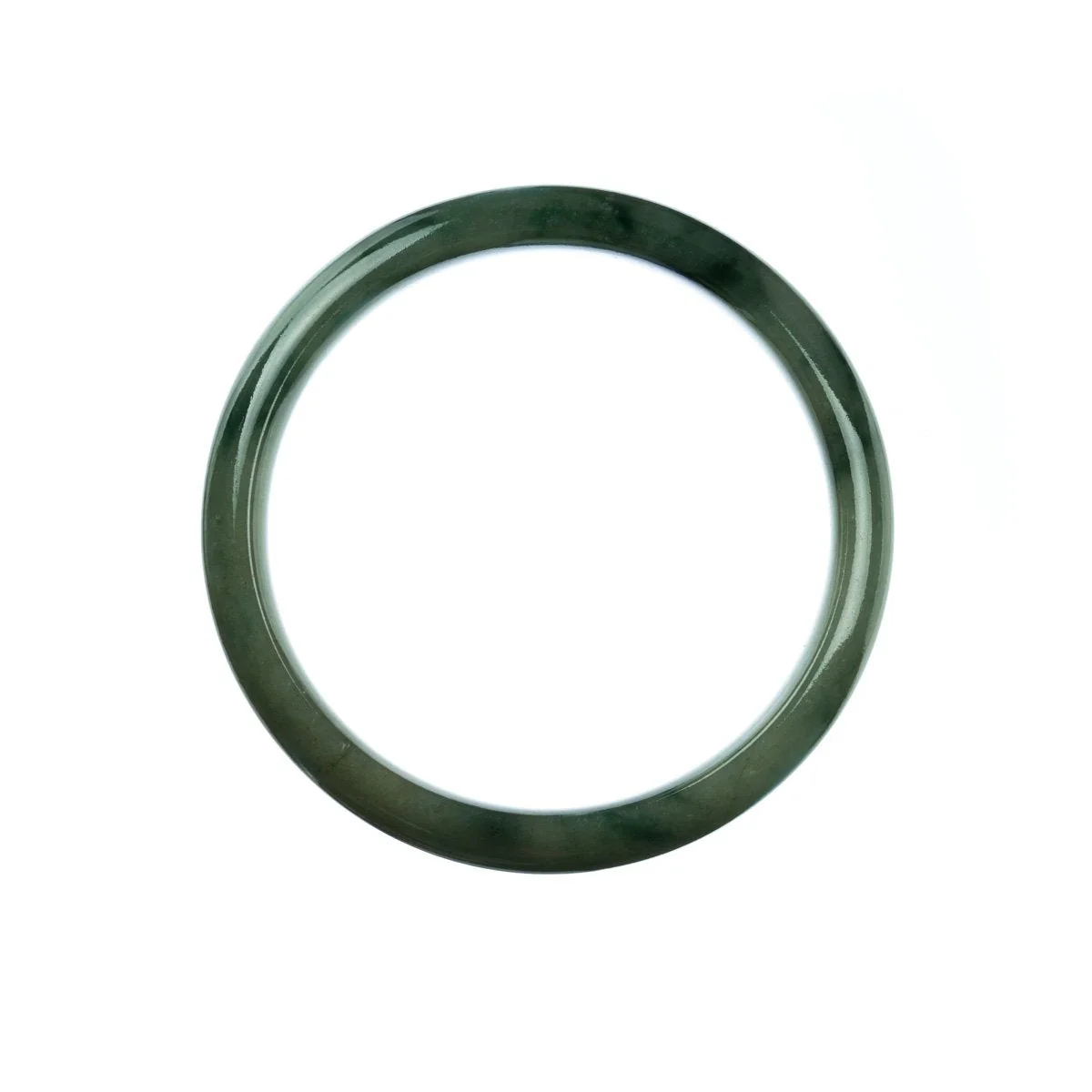 Genuine Grade A Green Traditional Jade Bangle - 59mm Half Moon - Image 4