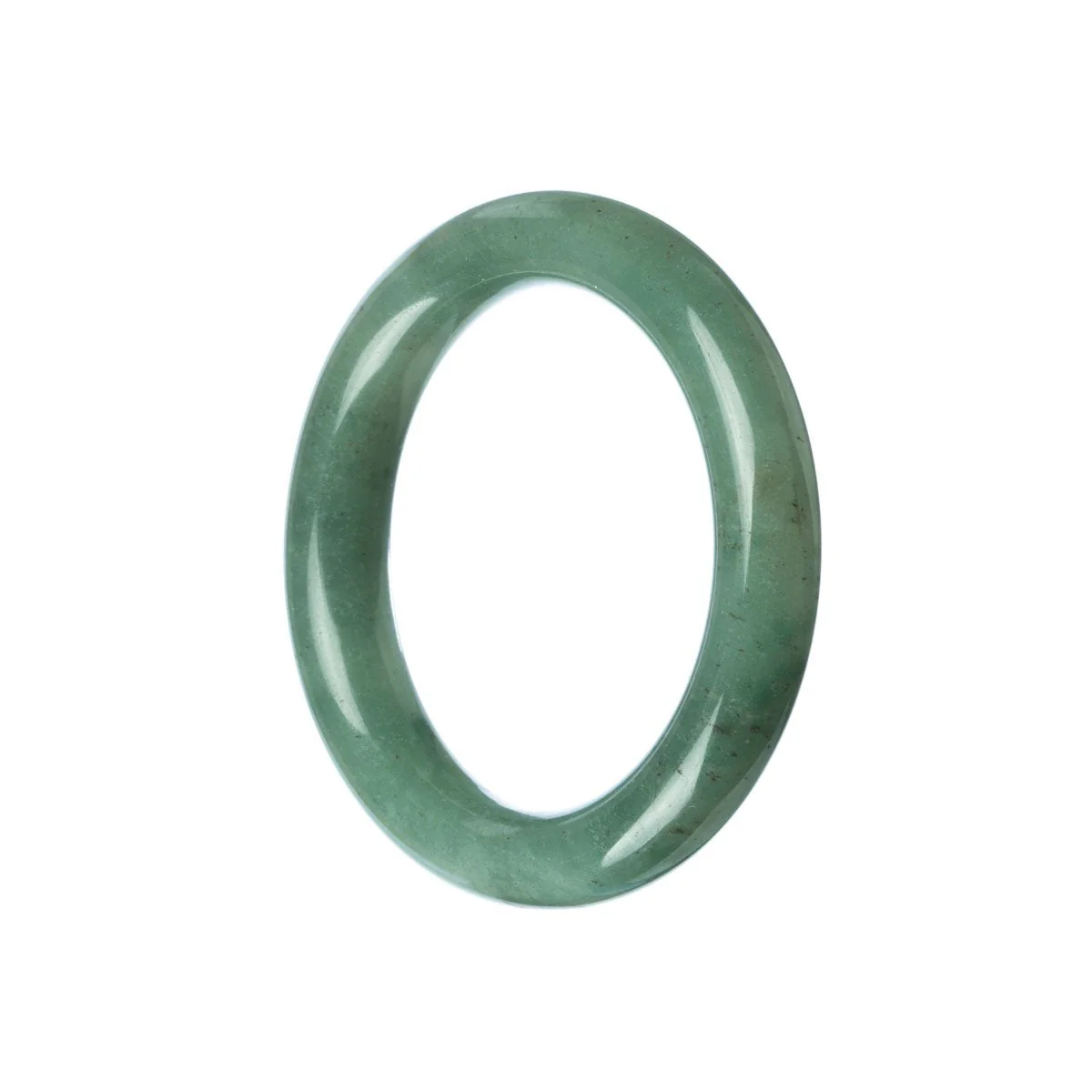 Authentic Type A Green Burmese Jade Bangle Bracelet - 51mm Round - Image 2