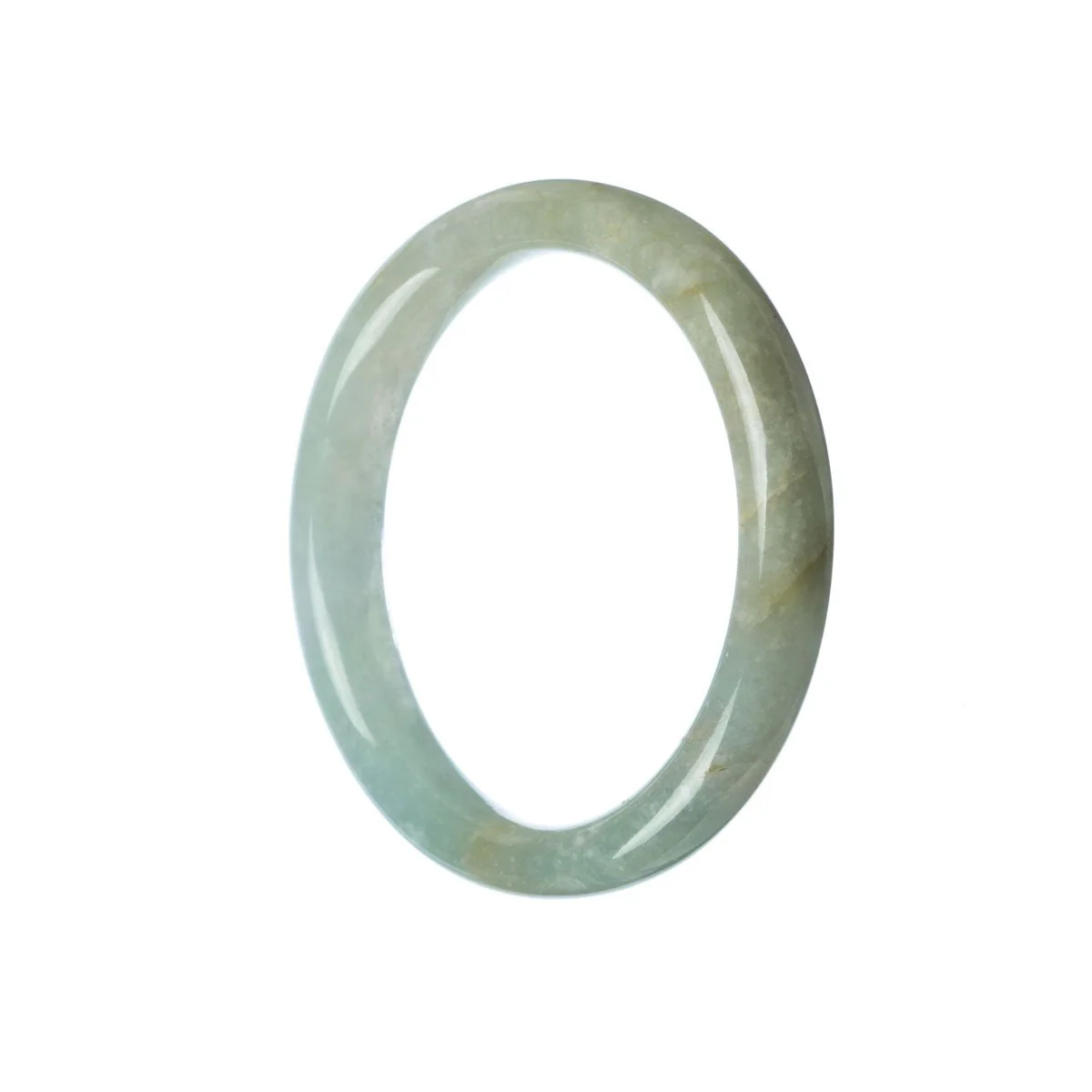 Genuine Natural Green Jadeite Jade Bracelet - 55mm Half Moon - Image 2