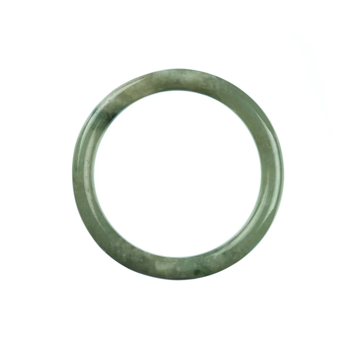 Certified Grade A Green Burmese Jade Bangle Bracelet - 54mm Semi Round - Image 3
