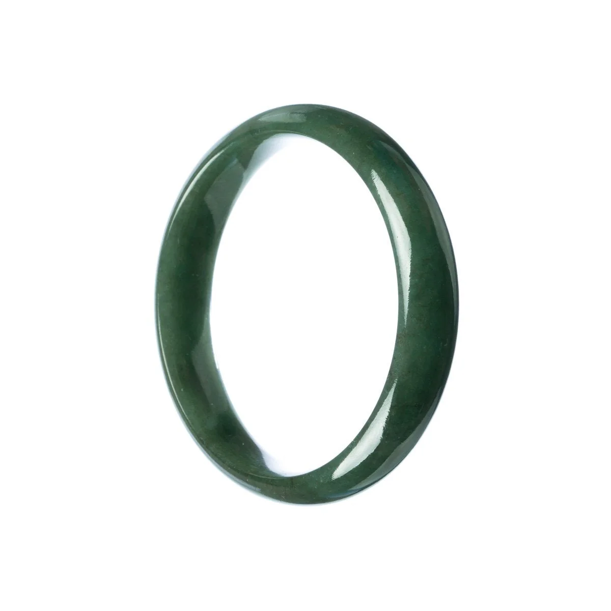Certified Natural Green Jadeite Jade Bangle Bracelet - 57mm Half Moon