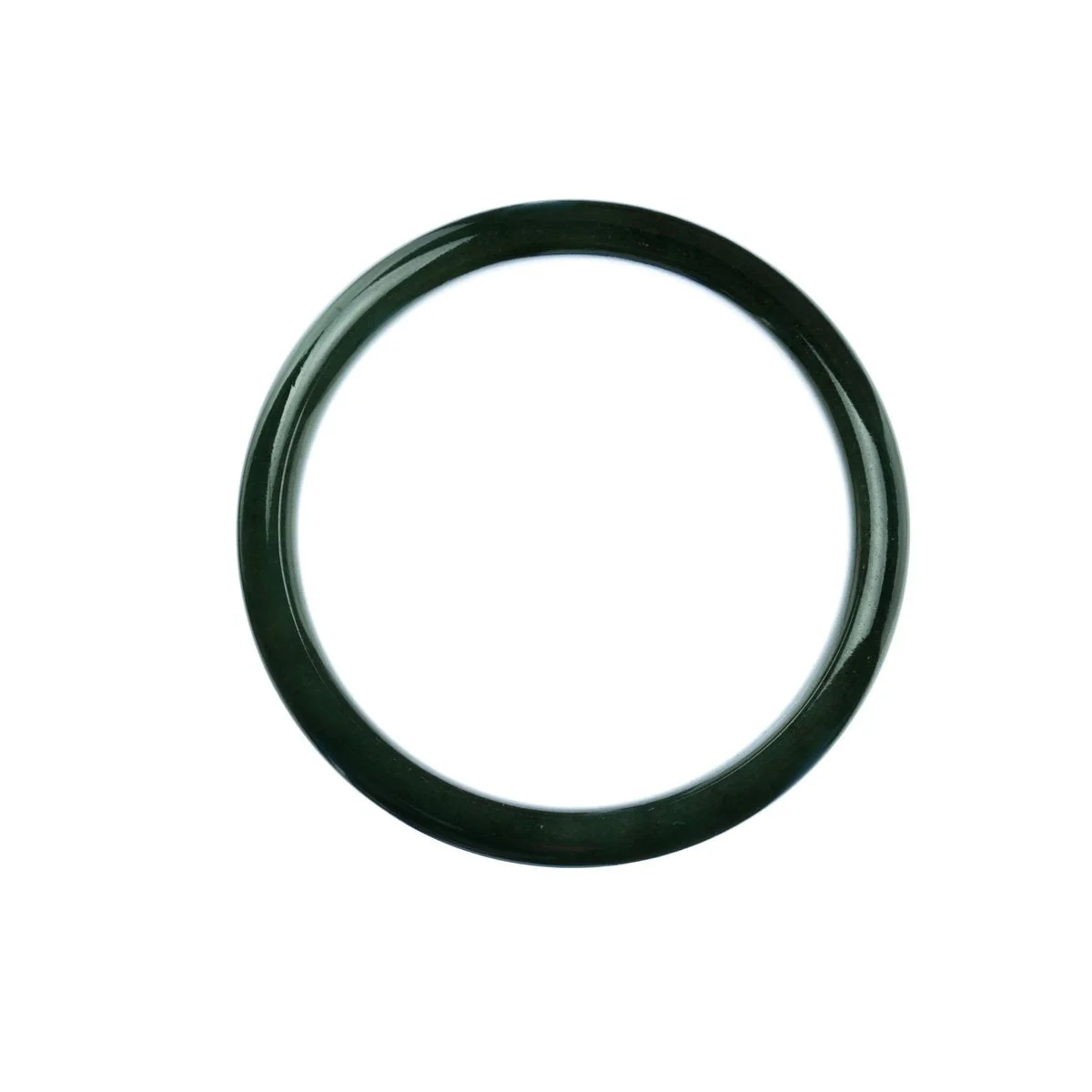 Certified Natural Green Jadeite Jade Bangle Bracelet - 57mm Half Moon - Image 3