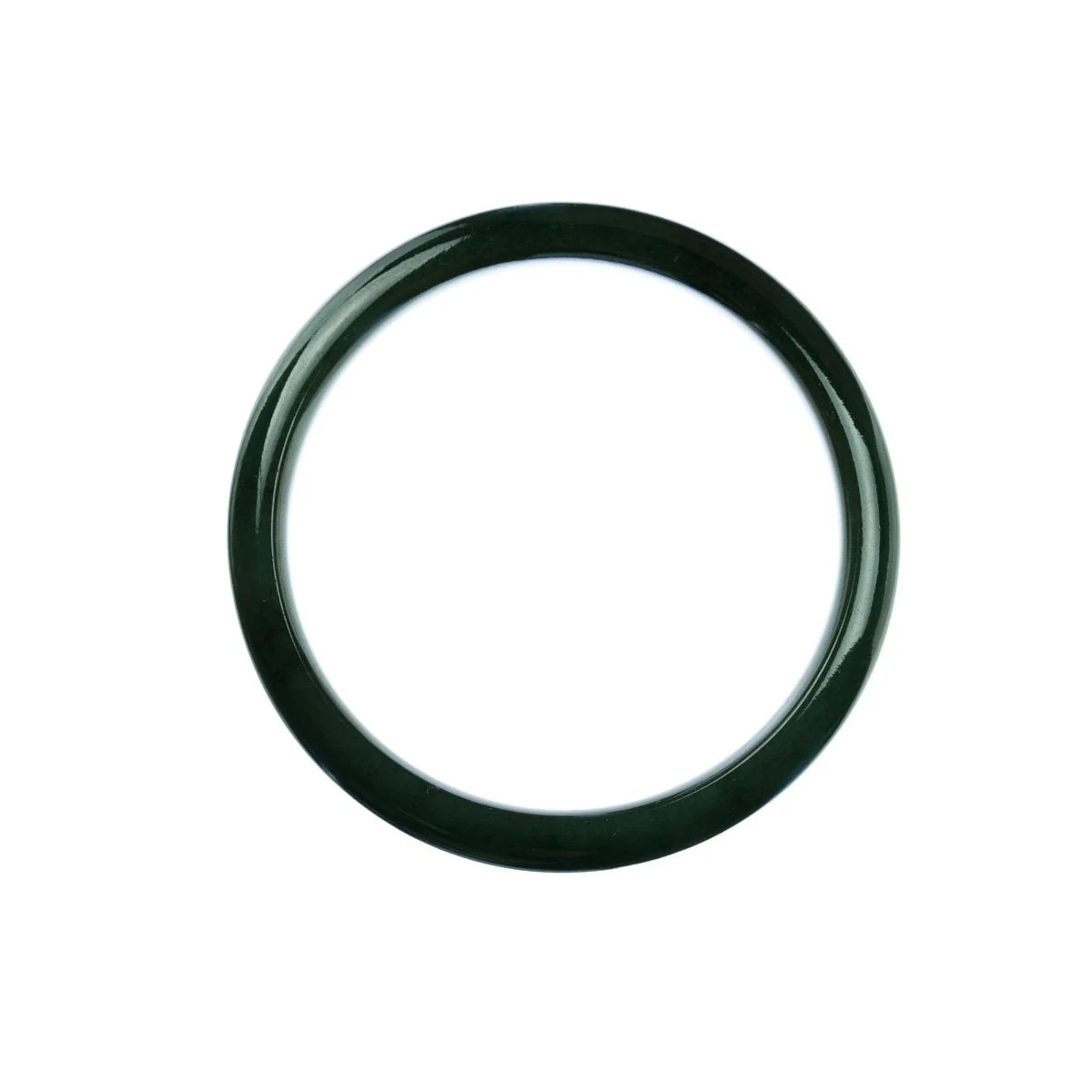 Certified Natural Green Jadeite Jade Bangle Bracelet - 57mm Half Moon - Image 4