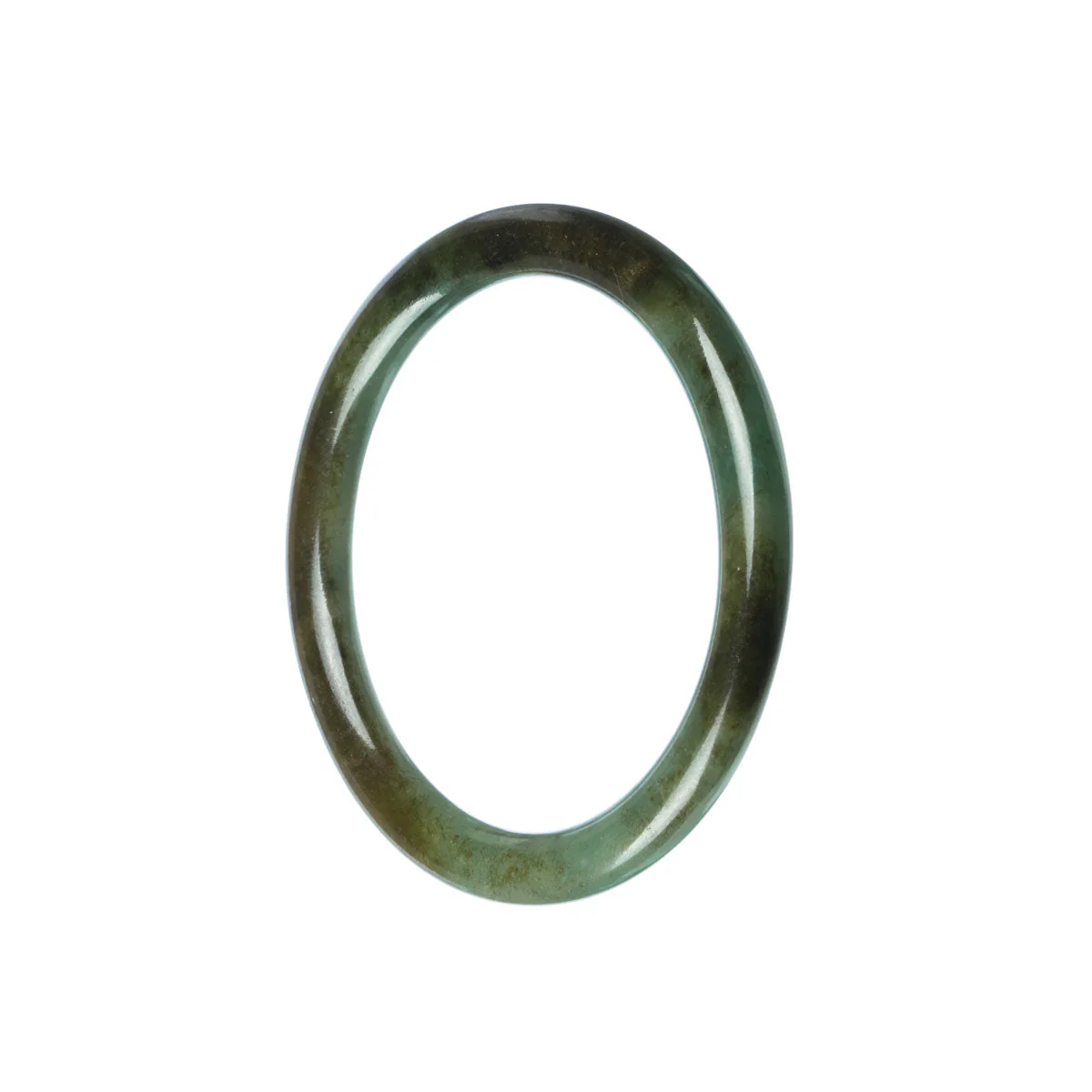Genuine Grade A Green Jade Bracelet - 54mm Petite Round
