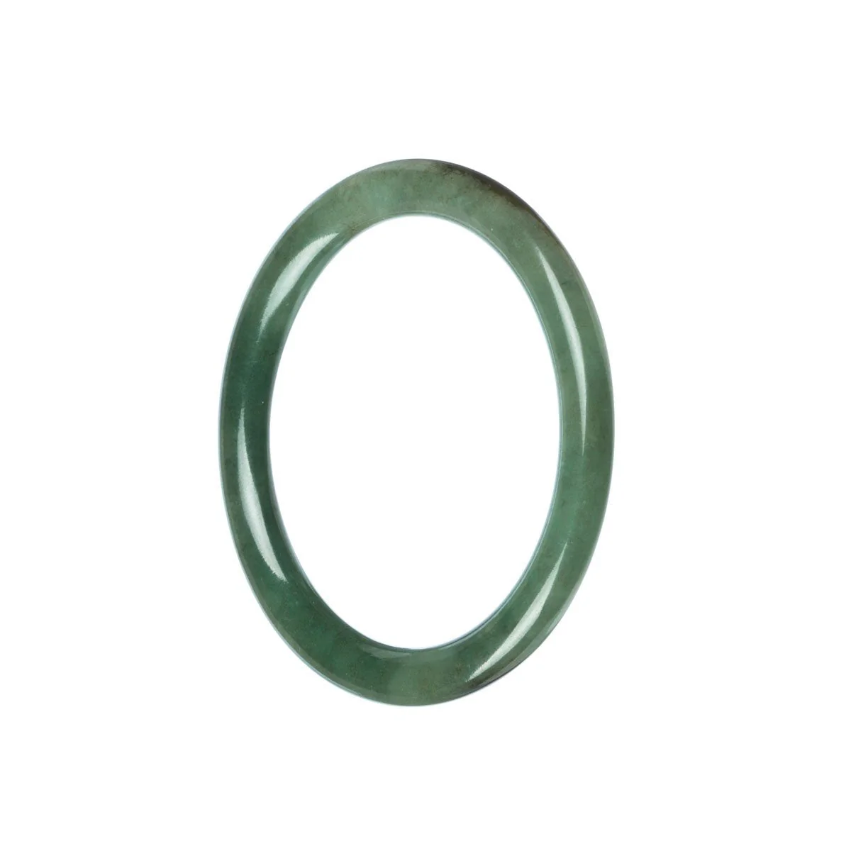 Genuine Grade A Green Jade Bracelet - 54mm Petite Round - Image 2