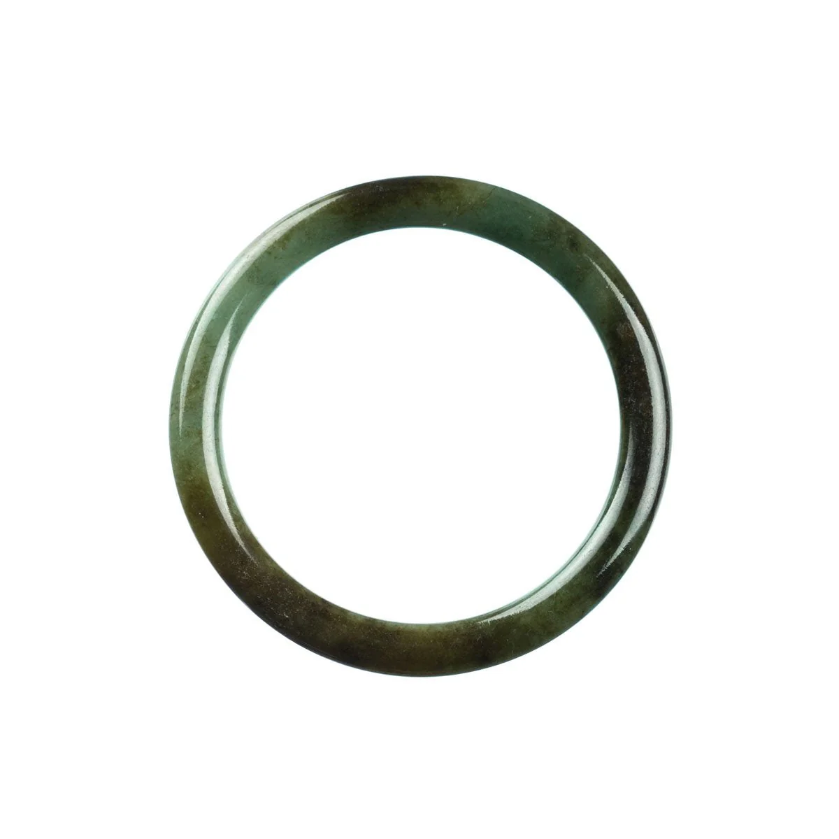 Genuine Grade A Green Jade Bracelet - 54mm Petite Round - Image 3