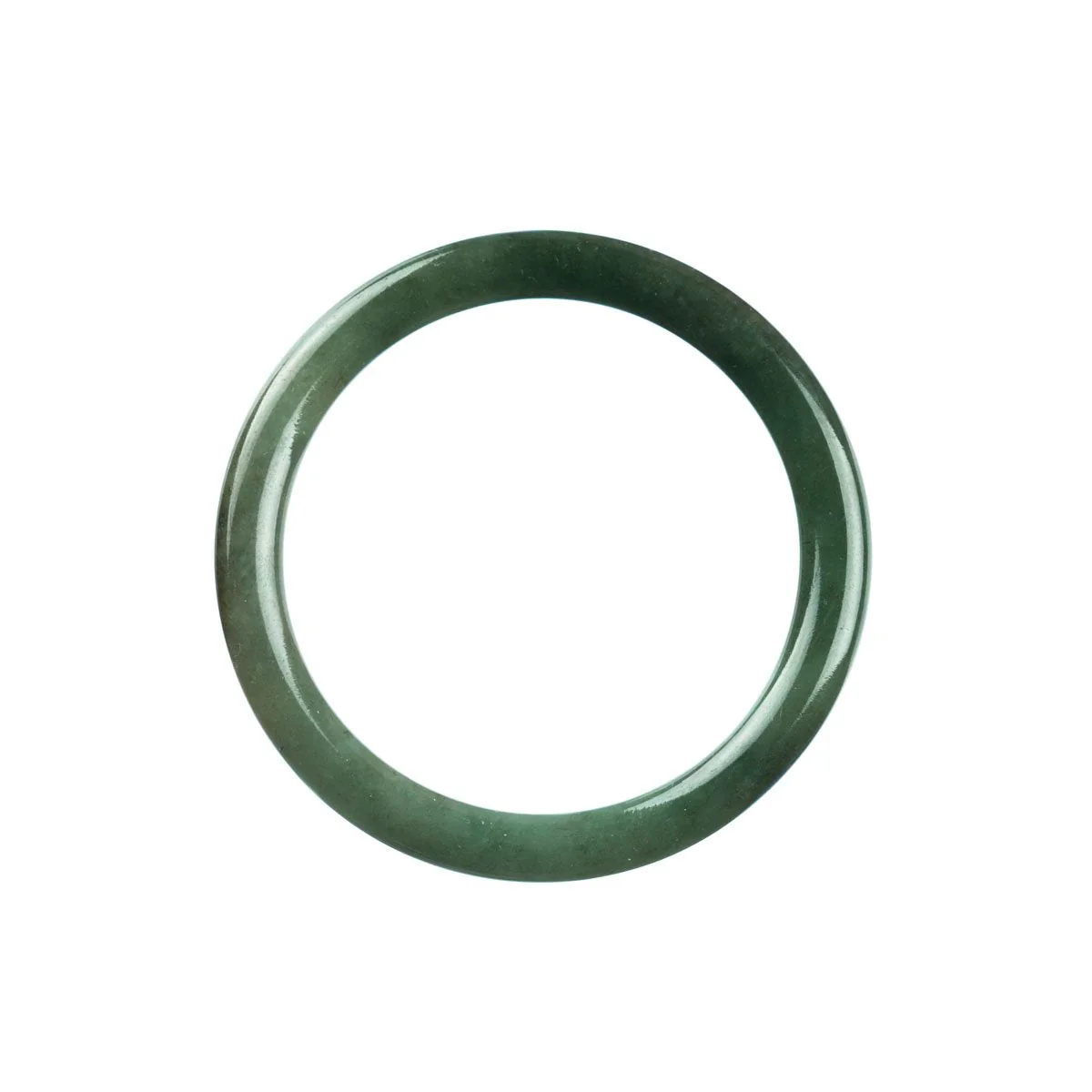 Genuine Grade A Green Jade Bracelet - 54mm Petite Round - Image 4