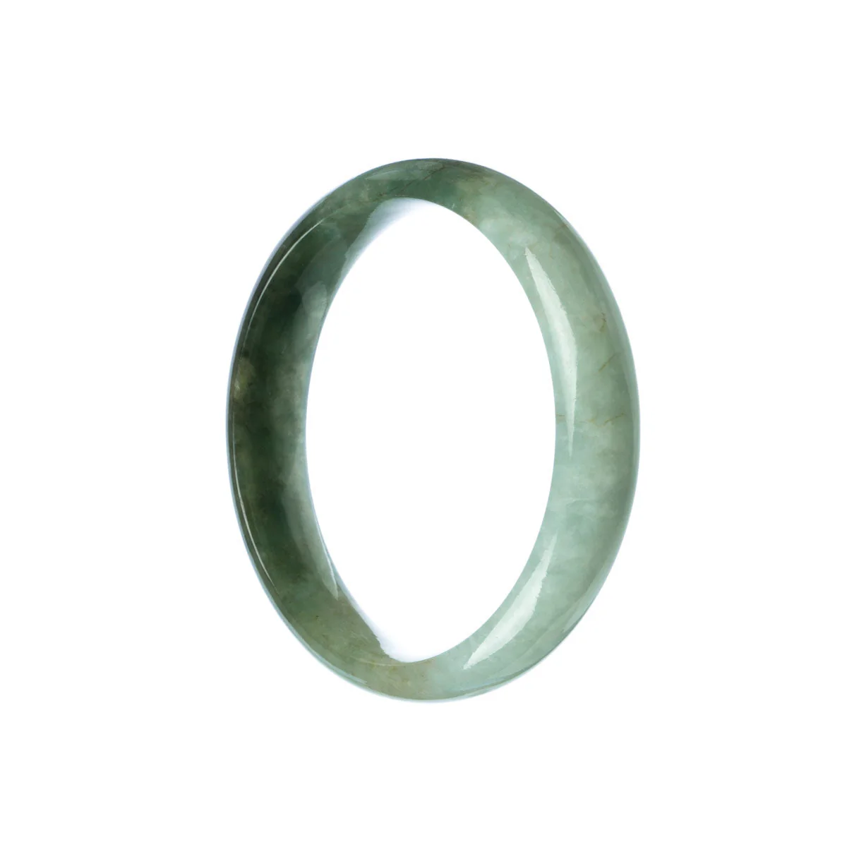 Genuine Grade A Green Traditional Jade Bracelet - 55mm Half Moon