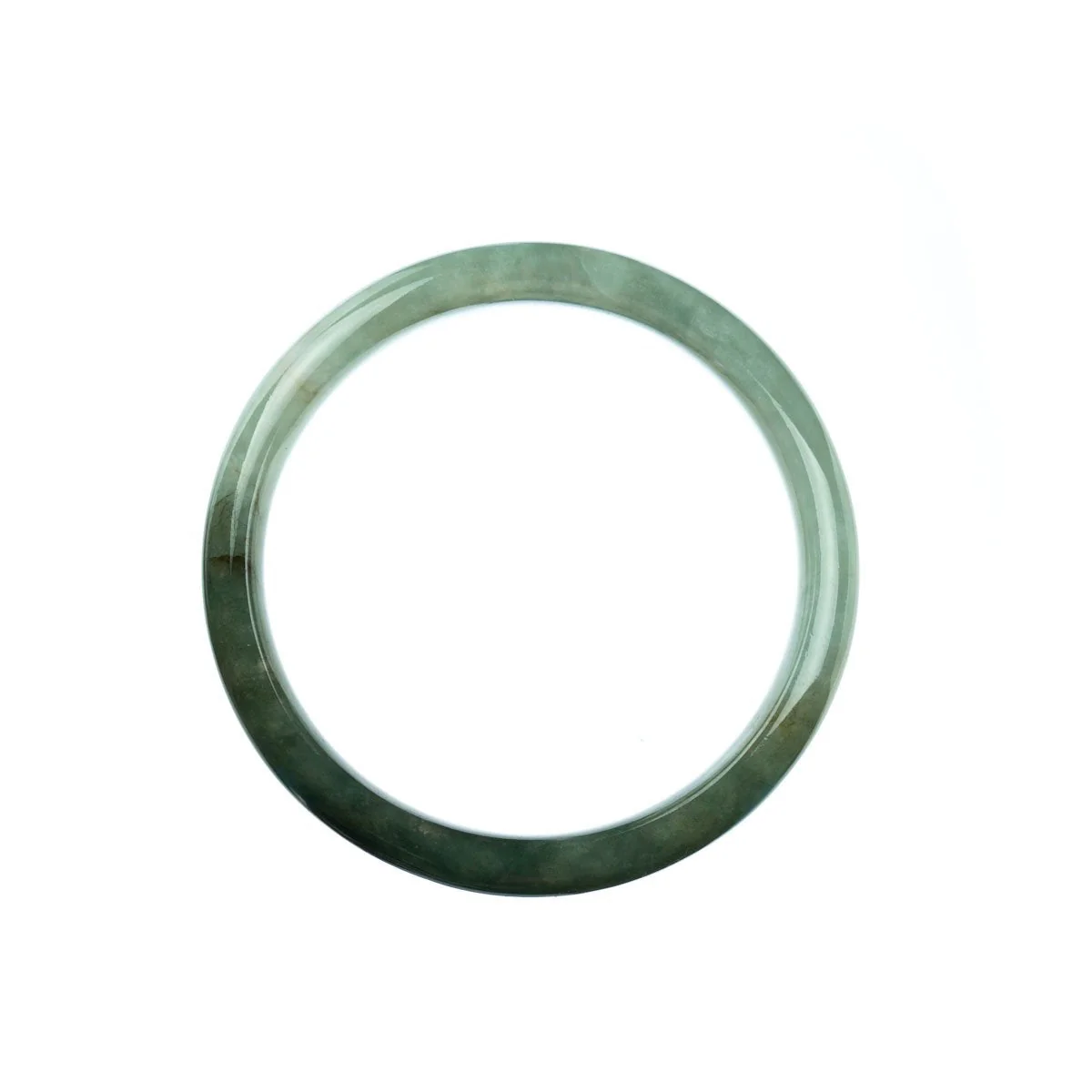 Genuine Grade A Green Traditional Jade Bracelet - 55mm Half Moon - Image 3