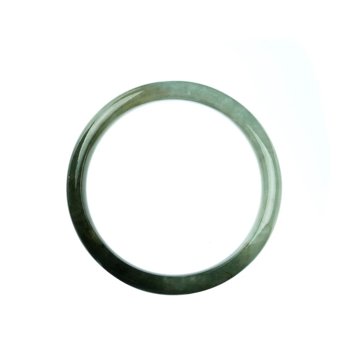 Genuine Grade A Green Traditional Jade Bracelet - 55mm Half Moon - Image 4