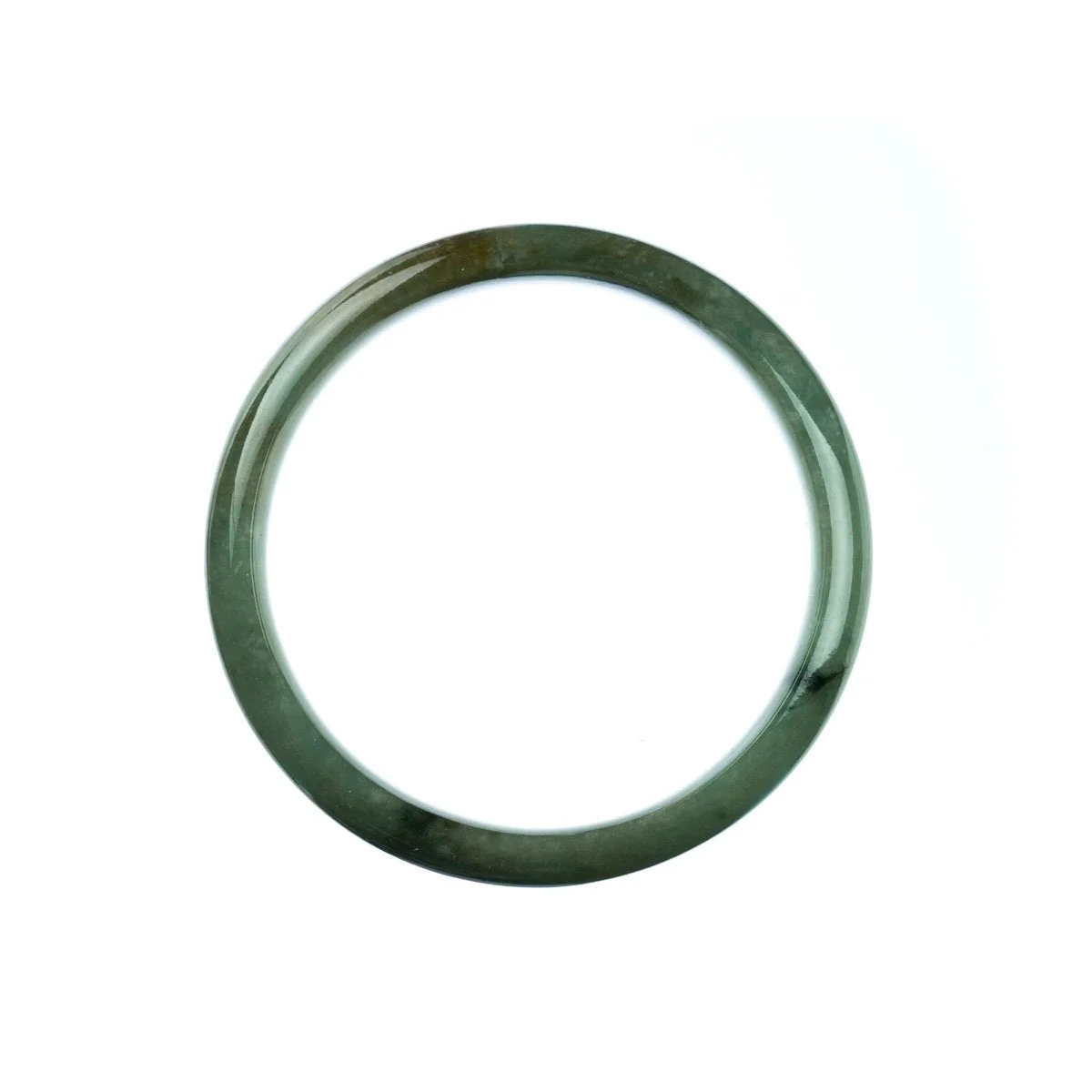 Genuine Grade A Green Jadeite Jade Bangle - 57mm Half Moon - Image 4