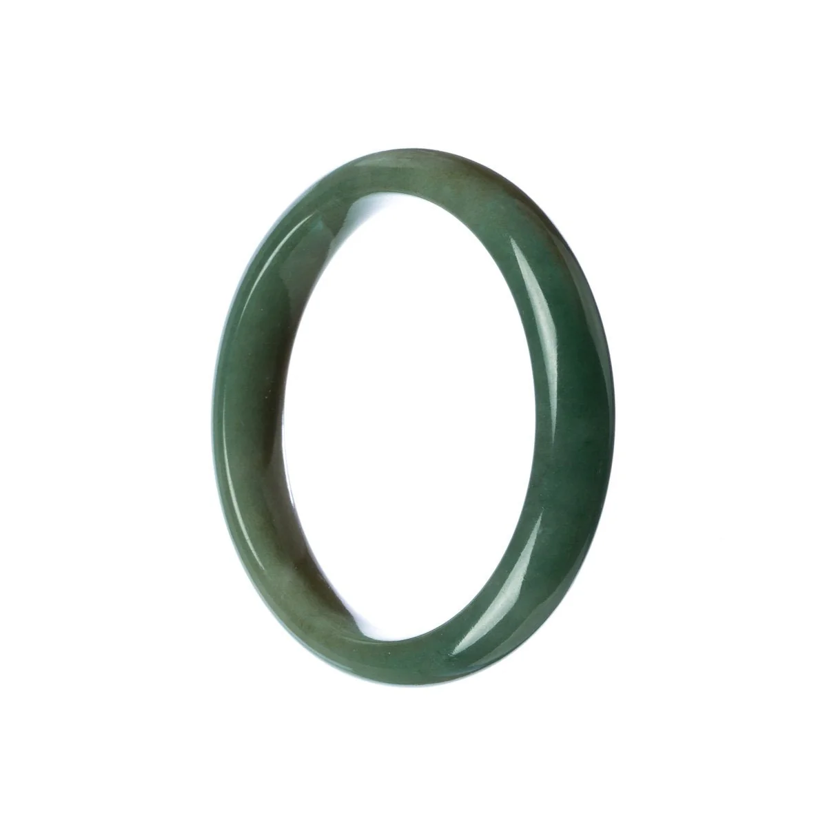 Authentic Grade A Green Jade Bangle Bracelet - 56mm Half Moon