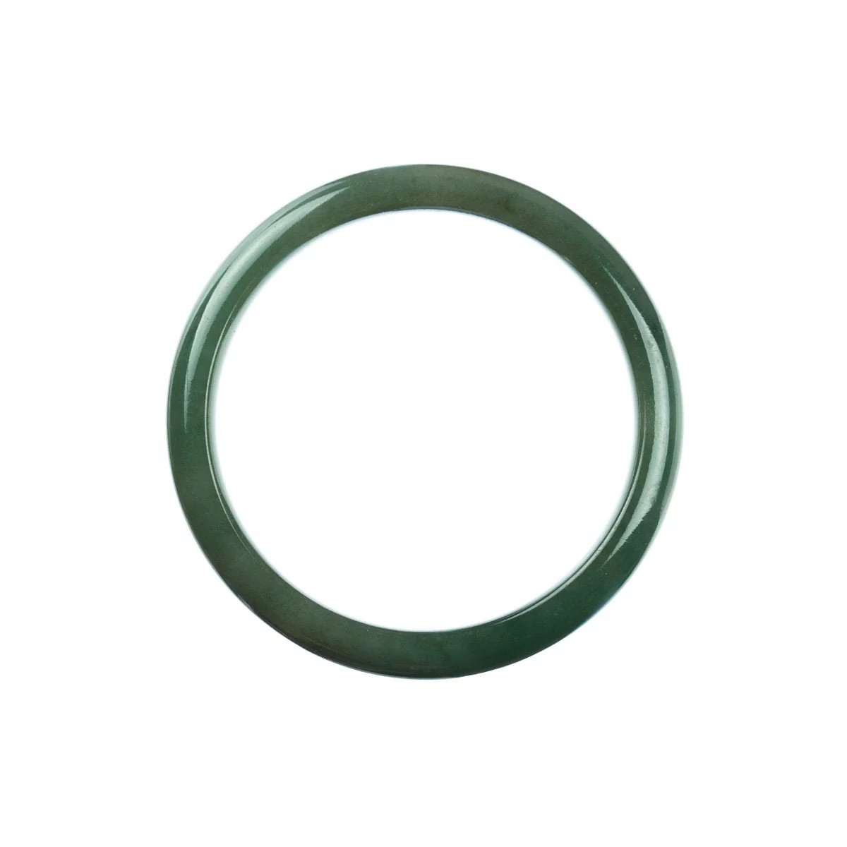 Authentic Grade A Green Jade Bangle Bracelet - 56mm Half Moon - Image 3