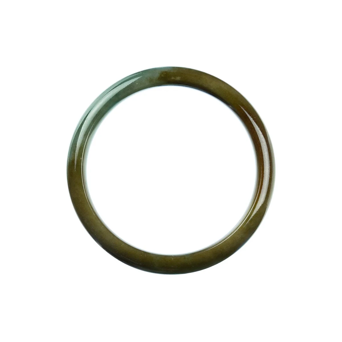 Authentic Grade A Green Jade Bangle Bracelet - 56mm Half Moon - Image 4