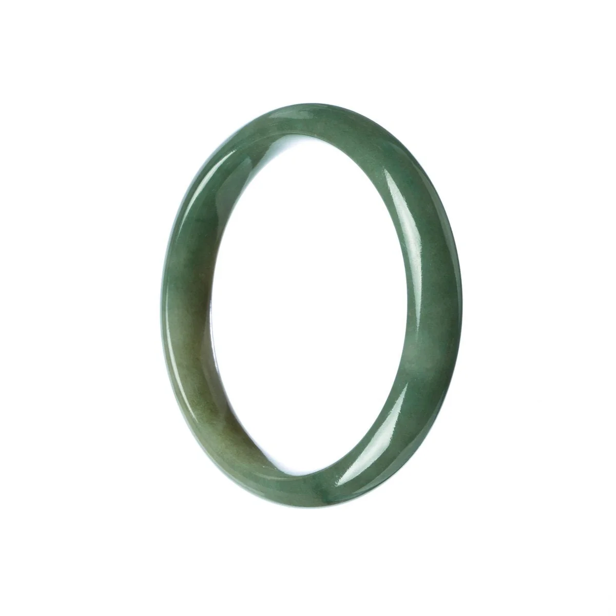 Real Grade A Green Jadeite Bangle - 57mm Half Moon