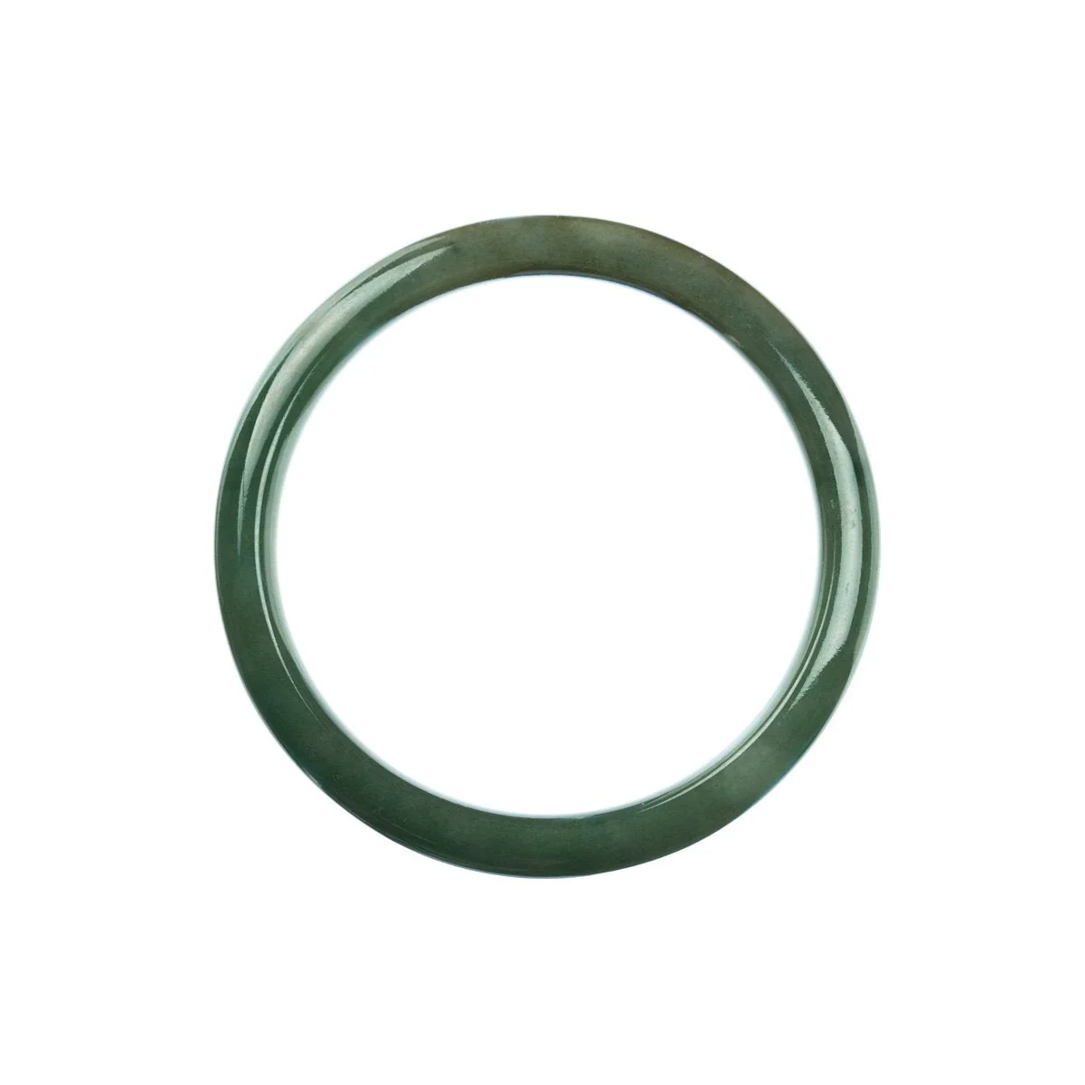 Real Grade A Green Jadeite Bangle - 57mm Half Moon - Image 3