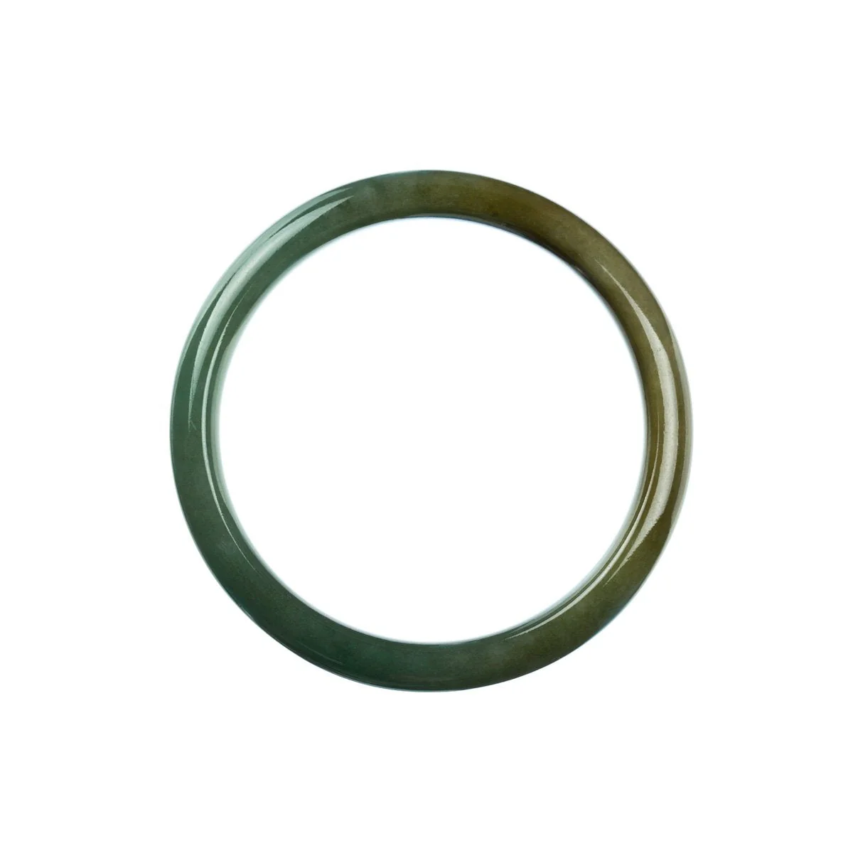 Real Grade A Green Jadeite Bangle - 57mm Half Moon - Image 4