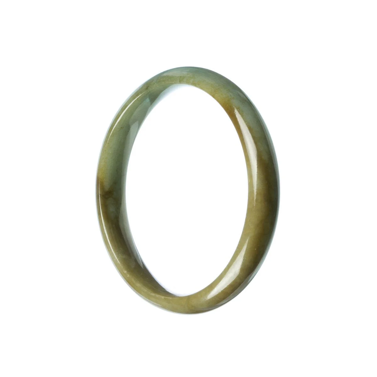 Authentic Grade A Green Traditional Jade Bangle Bracelet - 58mm Half Moon - Image 2