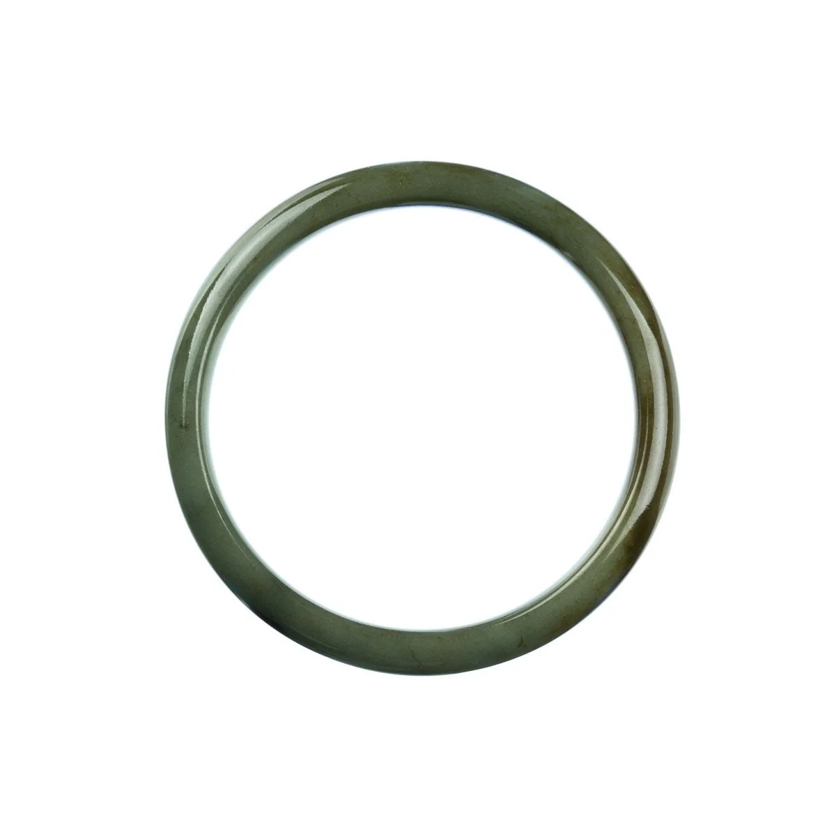 Authentic Grade A Green Traditional Jade Bangle Bracelet - 58mm Half Moon - Image 3
