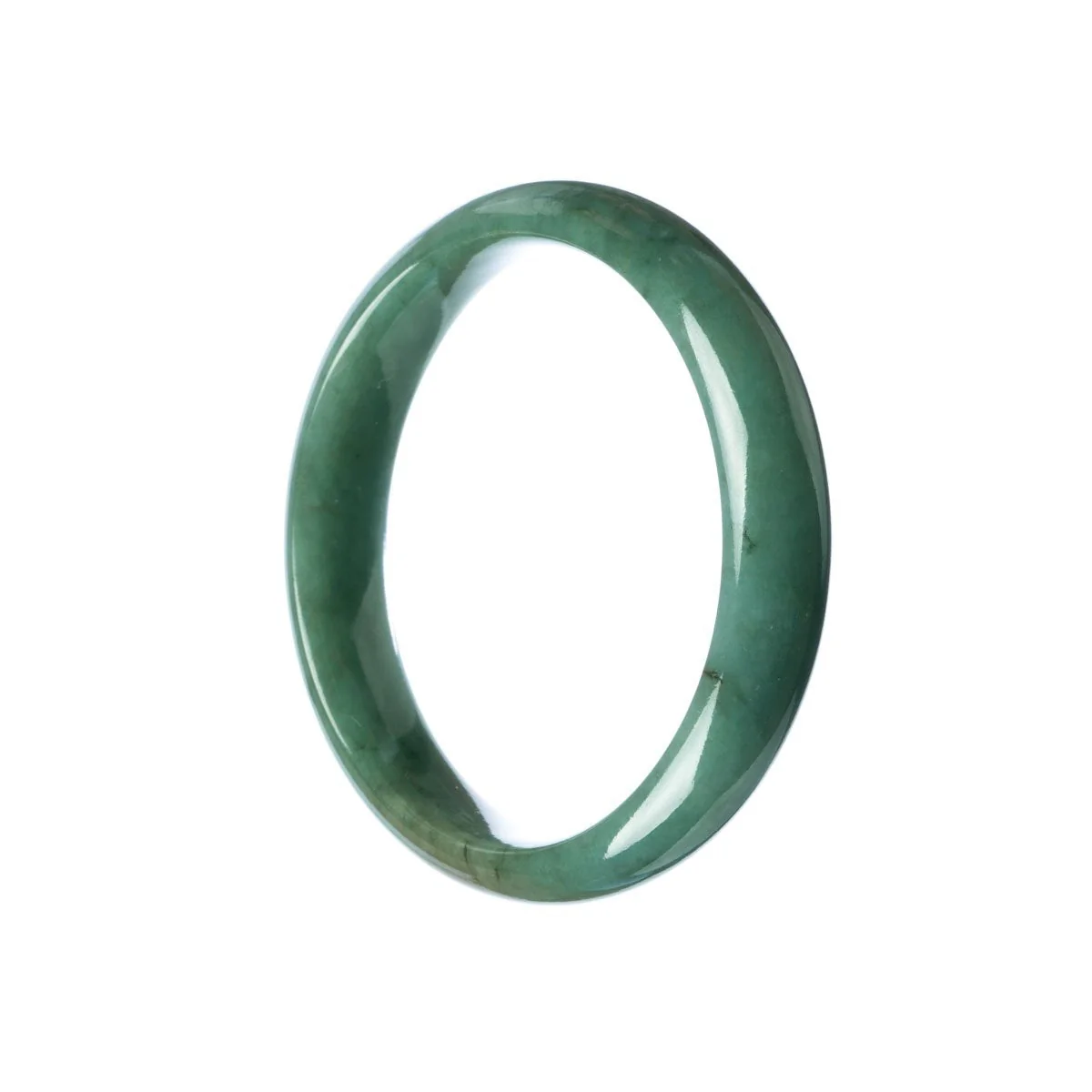 Genuine Untreated Green Traditional Jade Bangle Bracelet - 57mm Half Moon - Image 2