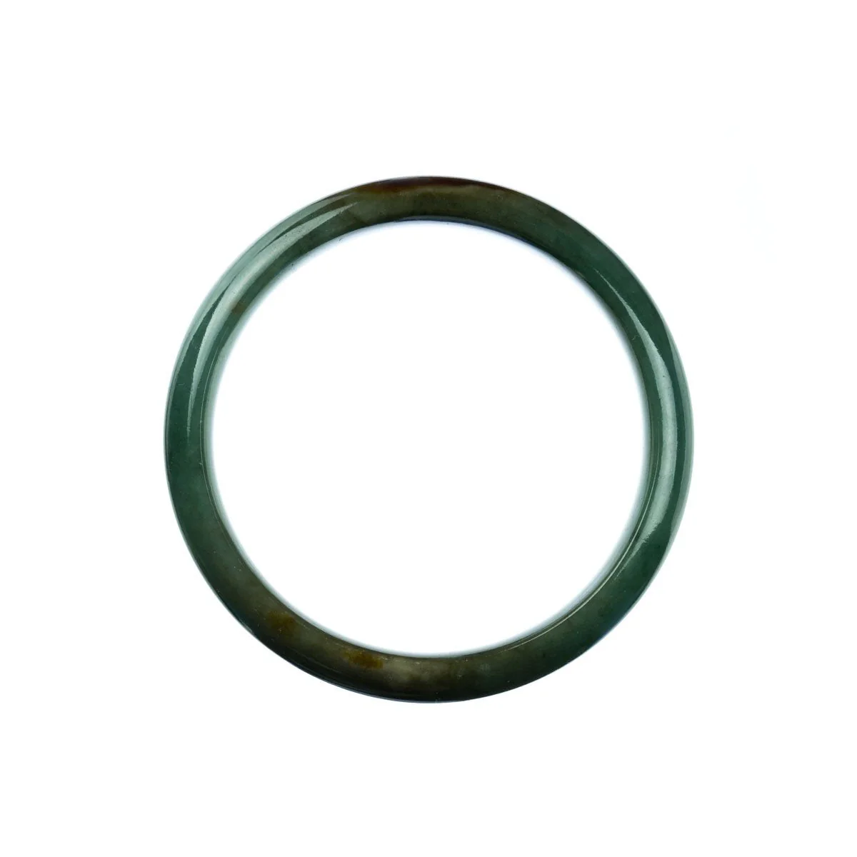 Genuine Untreated Green Traditional Jade Bangle Bracelet - 57mm Half Moon - Image 3