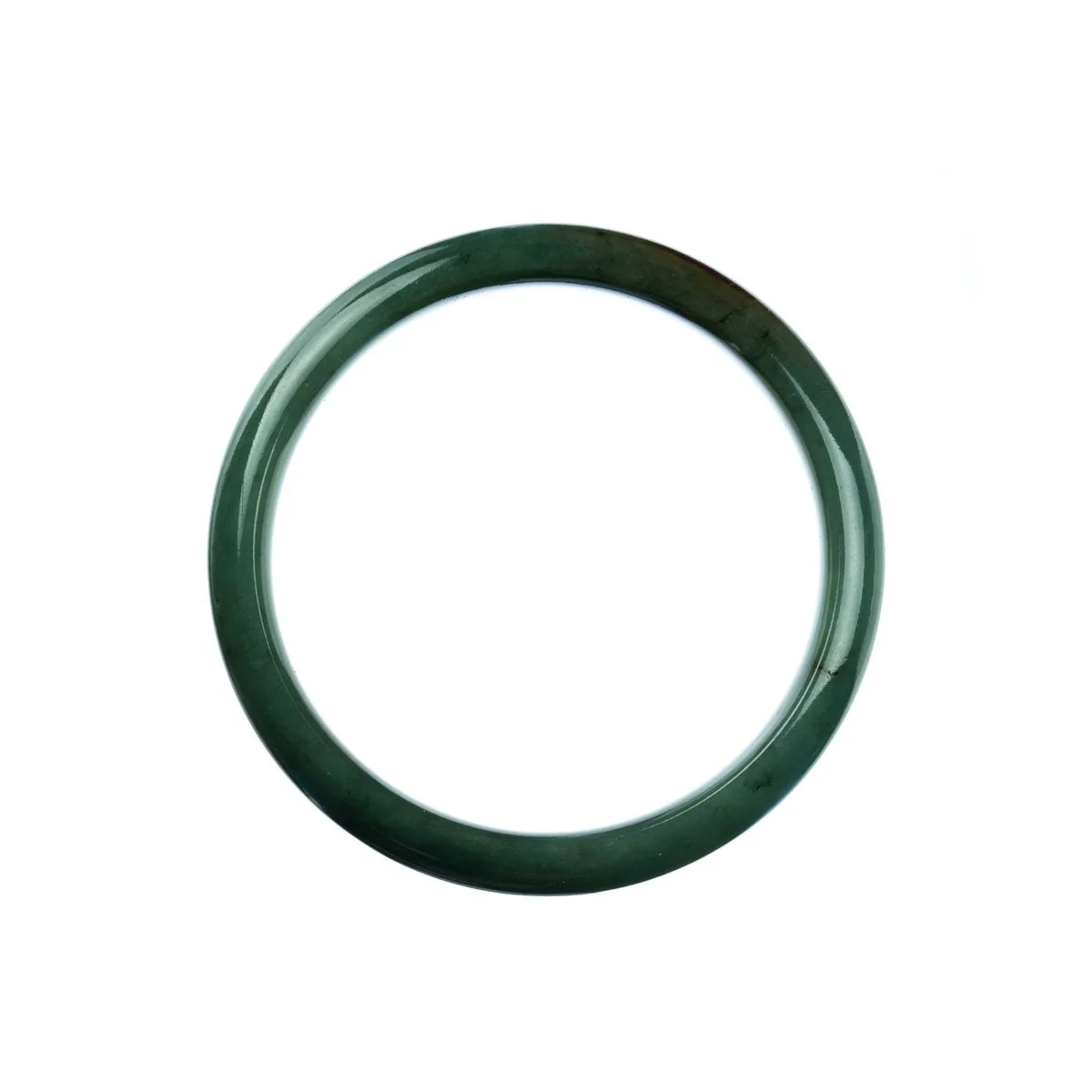 Genuine Untreated Green Traditional Jade Bangle Bracelet - 57mm Half Moon - Image 4