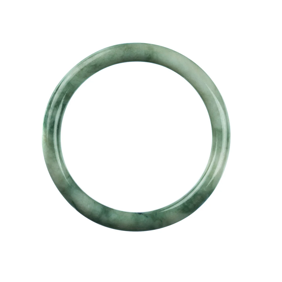 Genuine Grade A Green Jade Bangle Bracelet - 61mm Round
