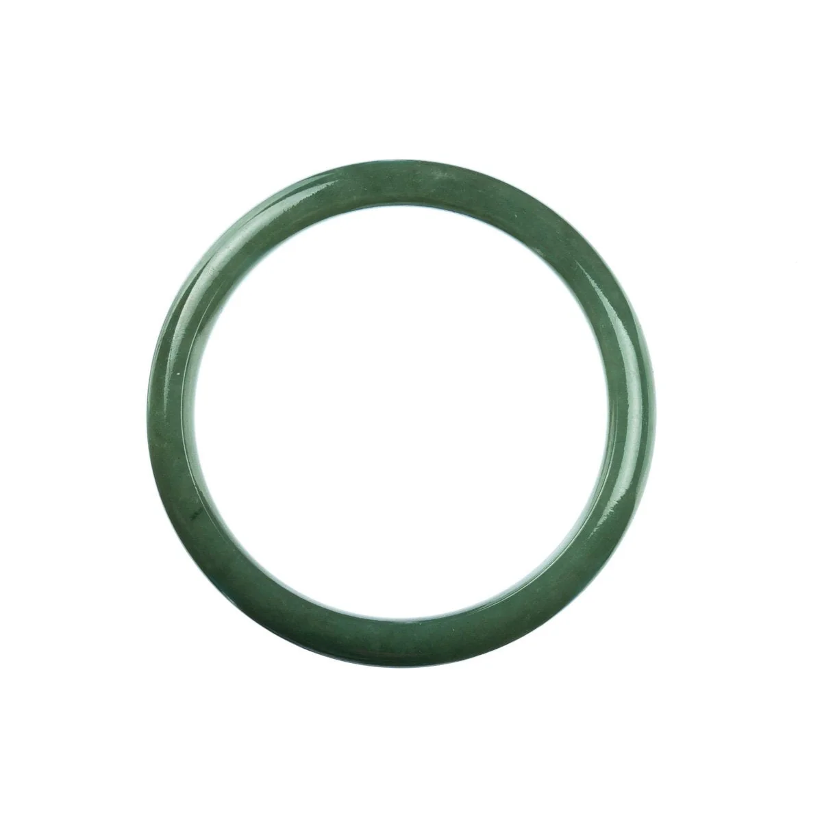 Certified Natural Green Jade Bangle Bracelet - 57mm Half Moon - Image 3