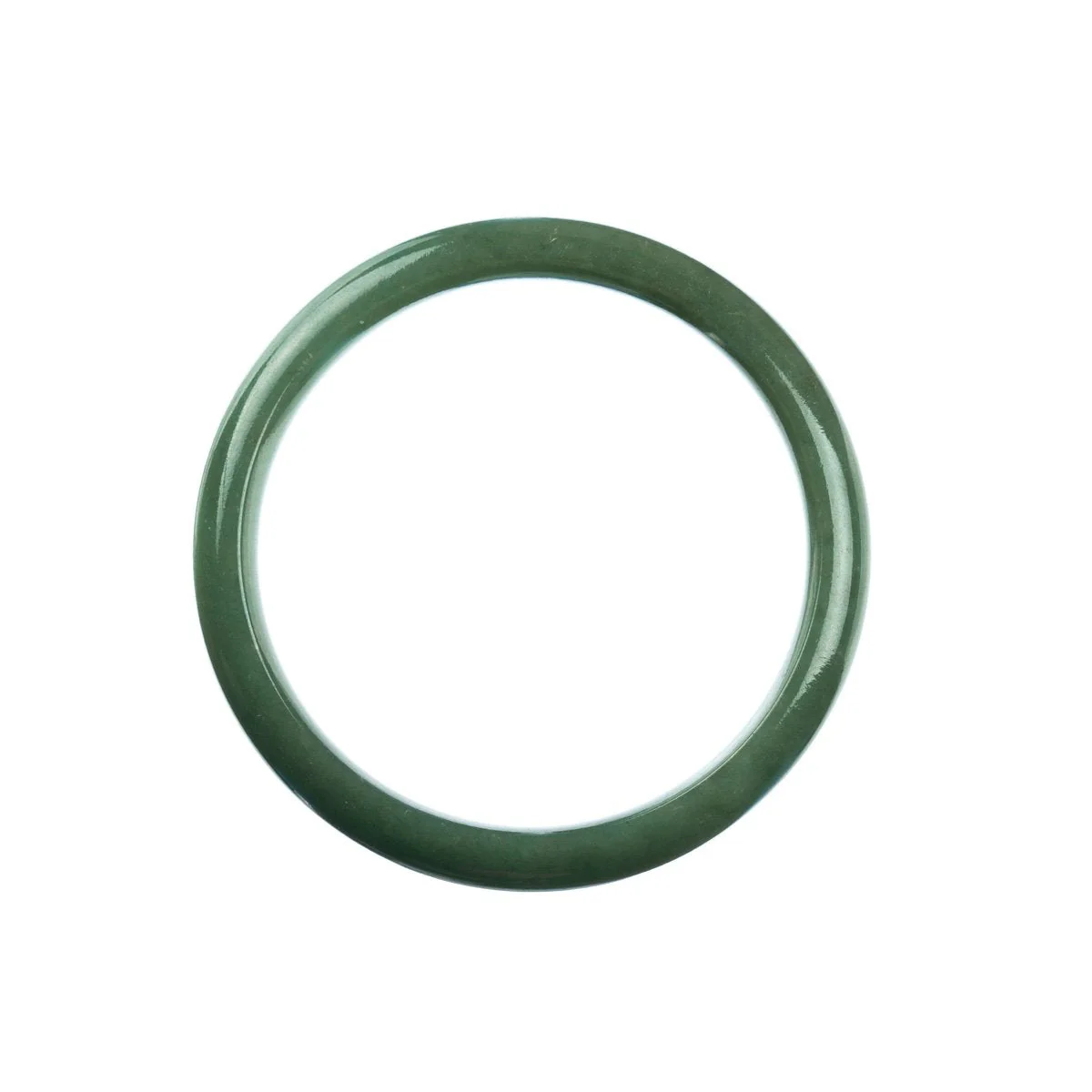 Certified Natural Green Jade Bangle Bracelet - 57mm Half Moon - Image 4